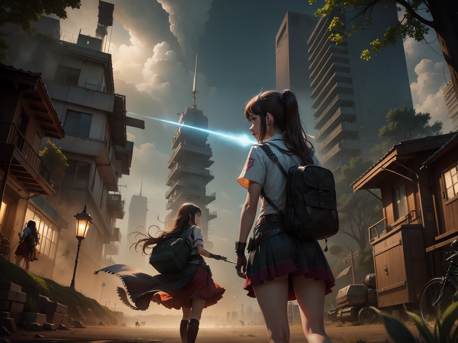The girls wear a little mechanical wind