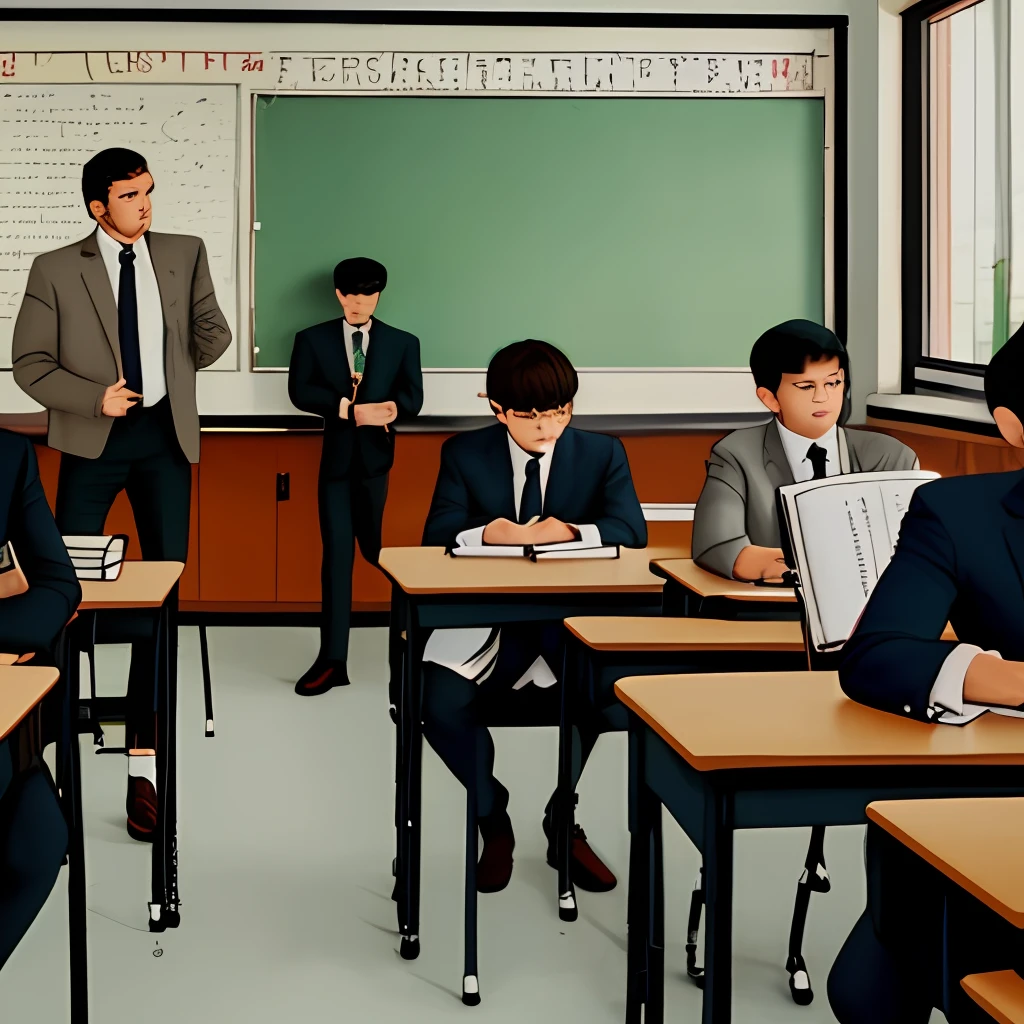 Men in the classroom attend classes in formal attire
