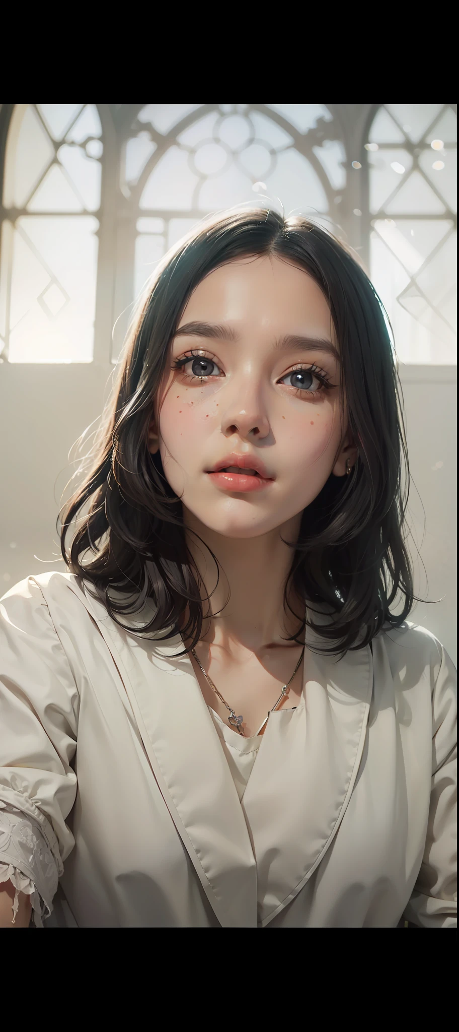 surreal), (illustration), (high-res), (10), (Very detailed), (Ultra-radiant pores), (best illustration), (Dynamic short black hair), (Beautiful and detailed black eyes), (bestquality), (Super Detailed), (master-piece), (wallpaper), (detailed face), Close-up only, gleaming skin,