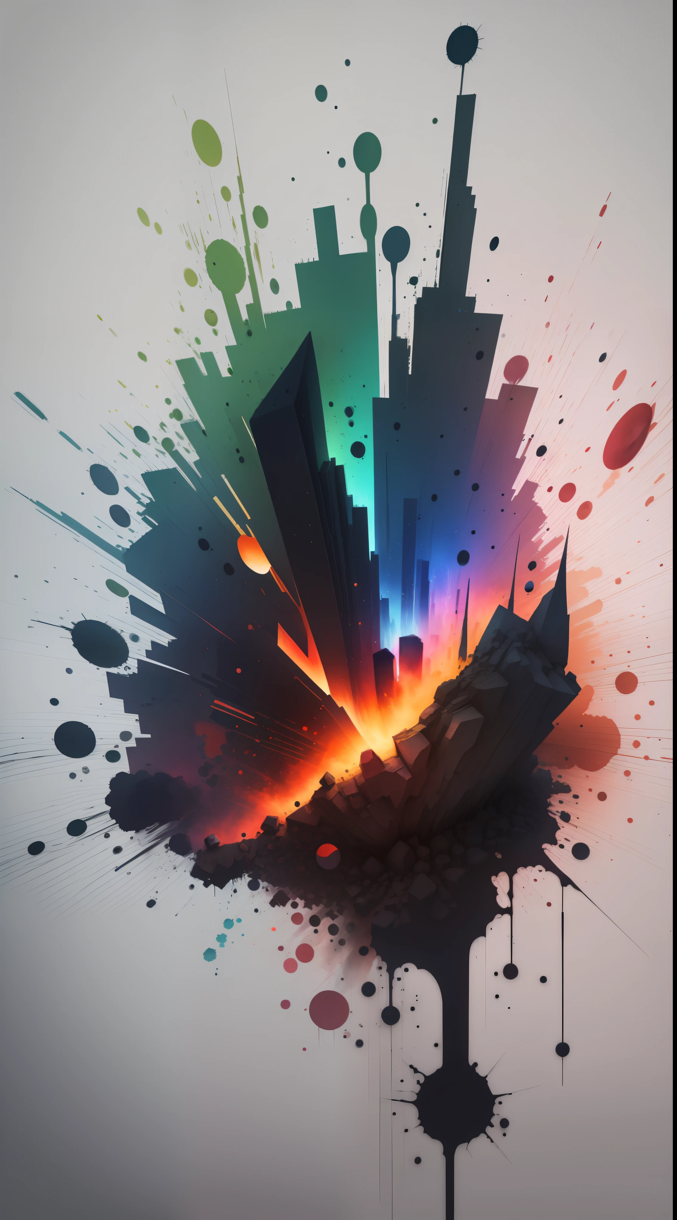 3d watercolor abstract,dark background,high resolution,high quality,colorful,green,red,blue