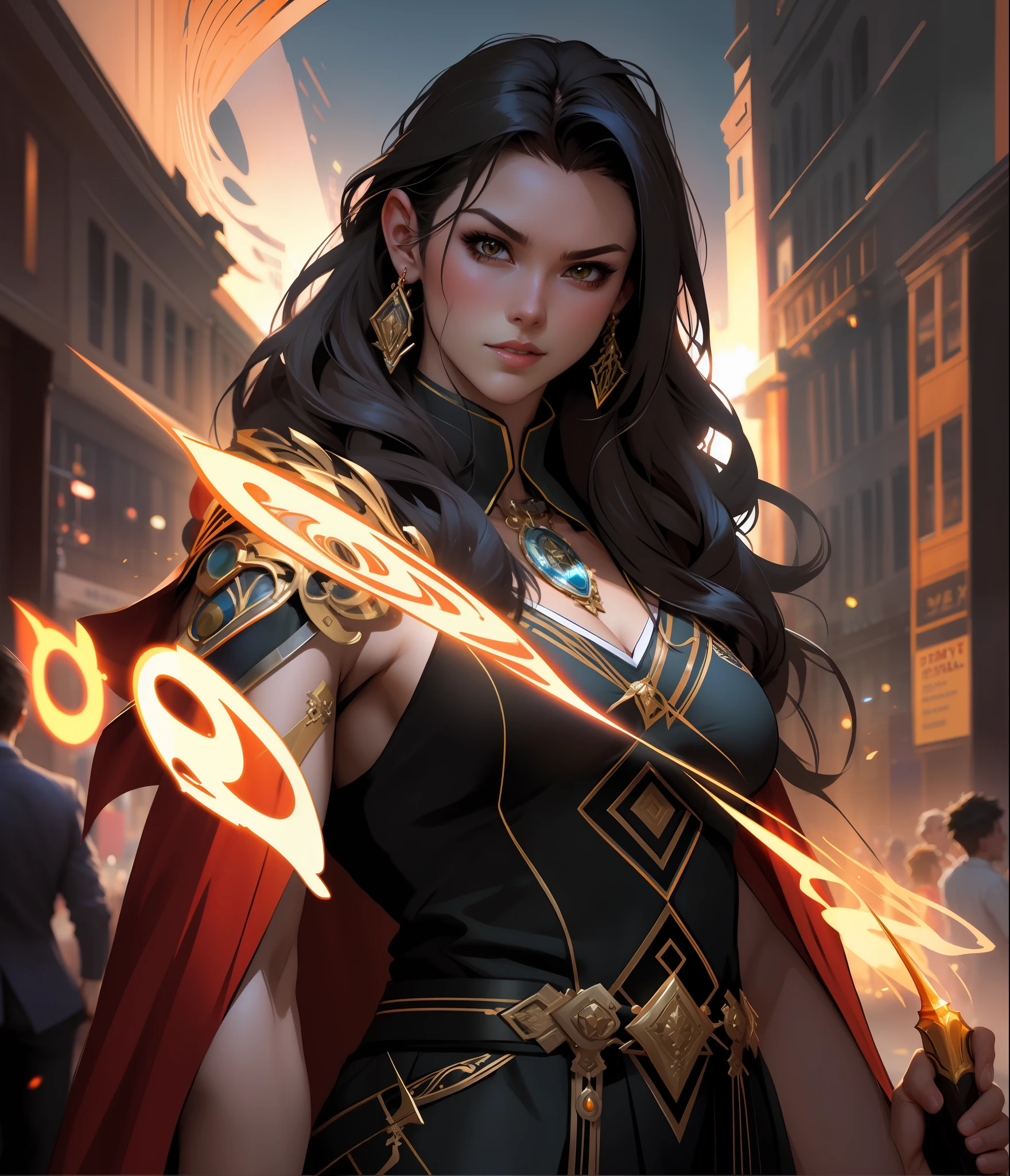 anime - style image of a woman with a sword in a city, extremely detailed artgerm, ig model | artgerm, artgerm and ruan jia, artgerm detailed, aly fell and artgerm, ruan jia and artgerm, by ruan jia and stanley artgerm, artgerm and atey ghailan