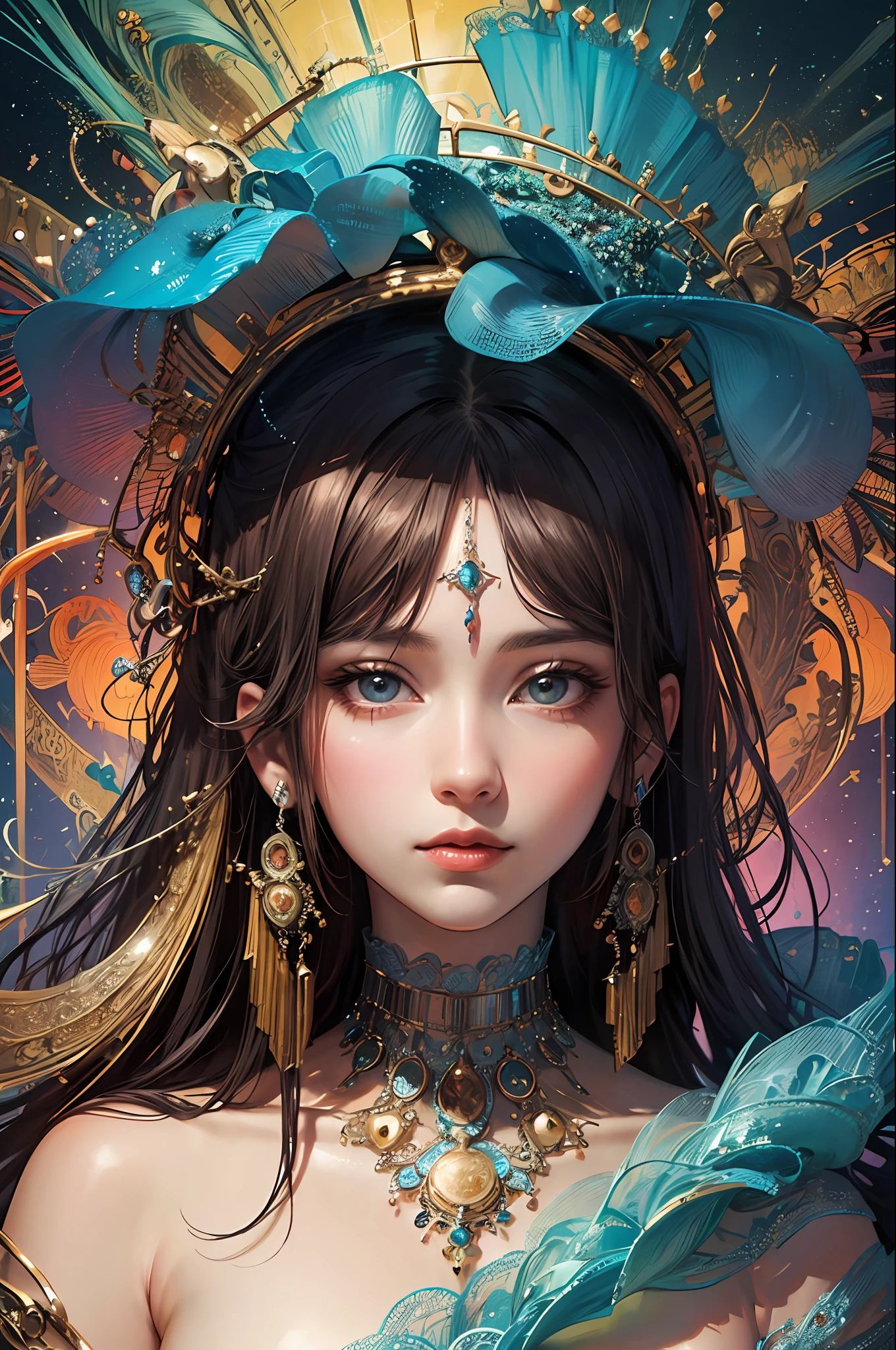 (masterpiece, top quality, best quality, official art, beautiful and aesthetic:1.2), (1girl), extreme detailed,(fractal art:1.3),colorful,highest detailed
