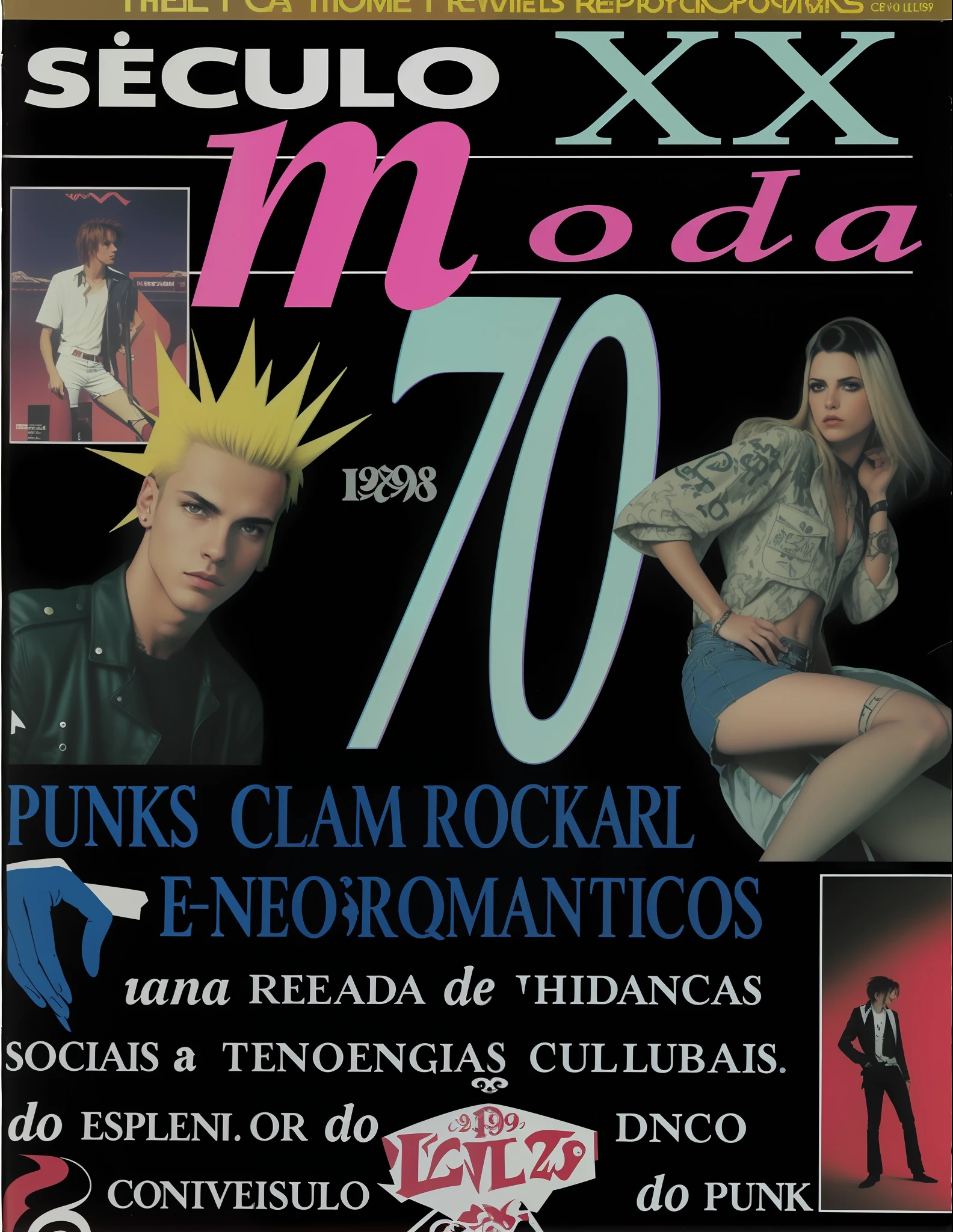 um close up de uma capa de revista com um homem com um moicano sobre ela, revista anos 1990, punk rock com moicanos, punk!!!, capa de vinil de 1988, punk album cover, como editorial de moda anos 90, 1997 ), retro punk, 1 9 9 0 s estilo, punk-roqueiro, capa de revista