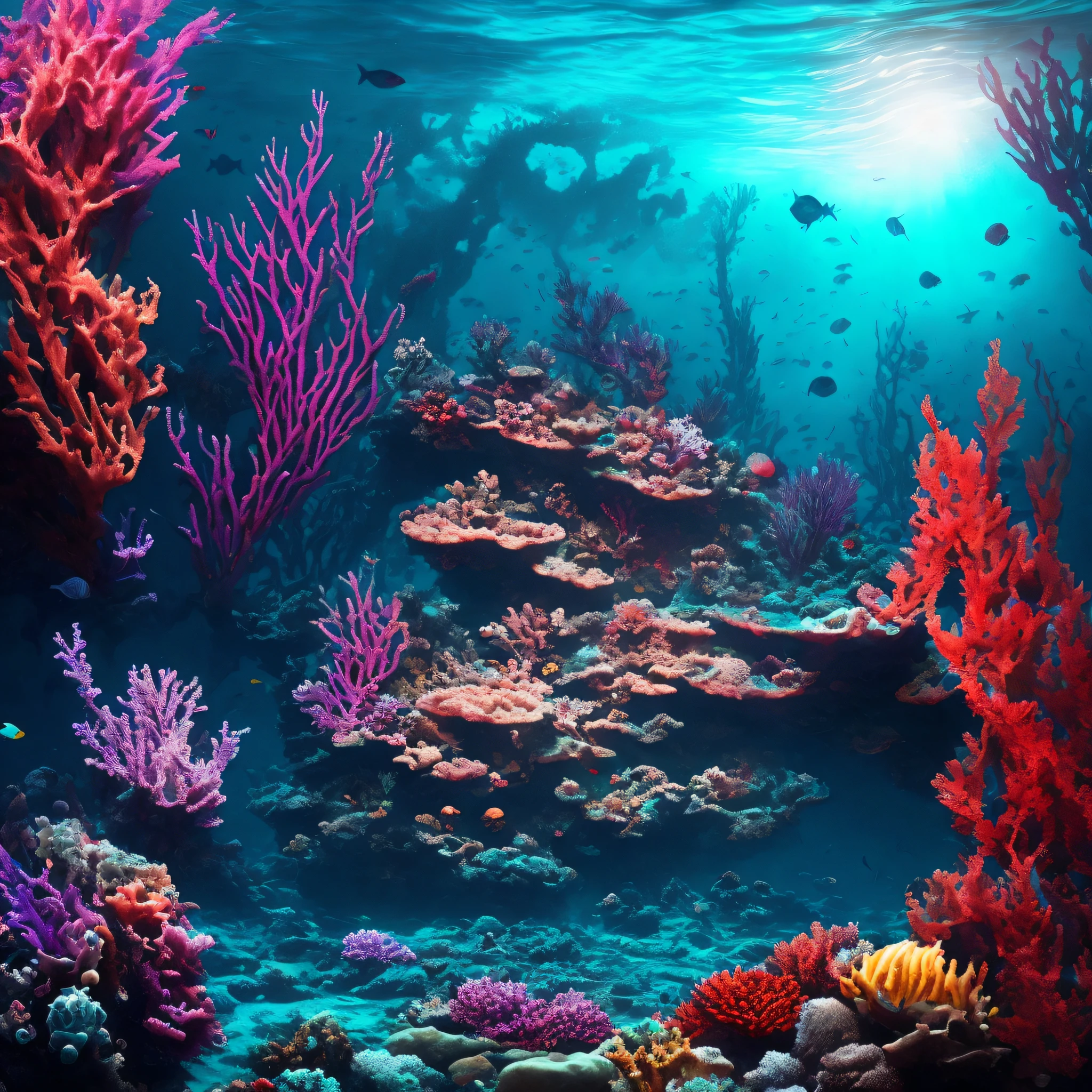 ocean floor,Unknown,darkly,Faint light,abyssal,the reef,Monster,Hyper Real,plethora of colors,Large mouth of blood,Best picture quality, 8K,tmasterpiece,Magic --auto