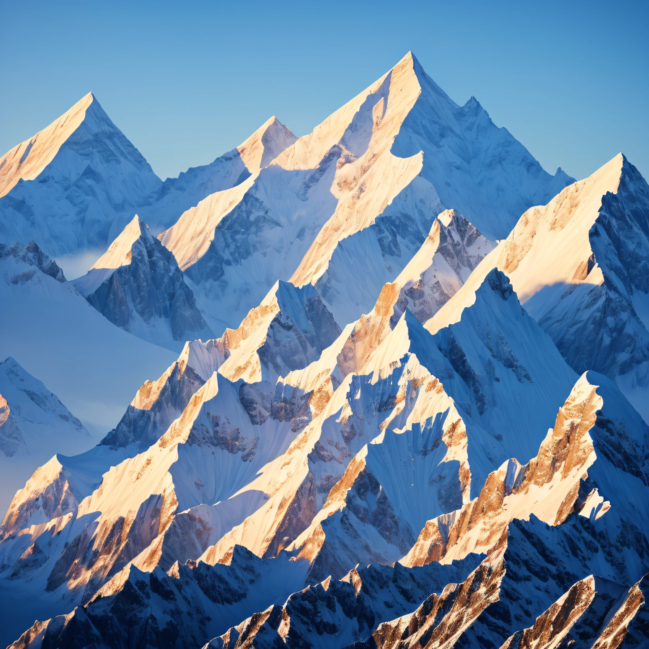 A majestic snow-capped mountain,Like the top of the Himalayas,Thick coat,Clear lines,High quality,Wallpapers --auto