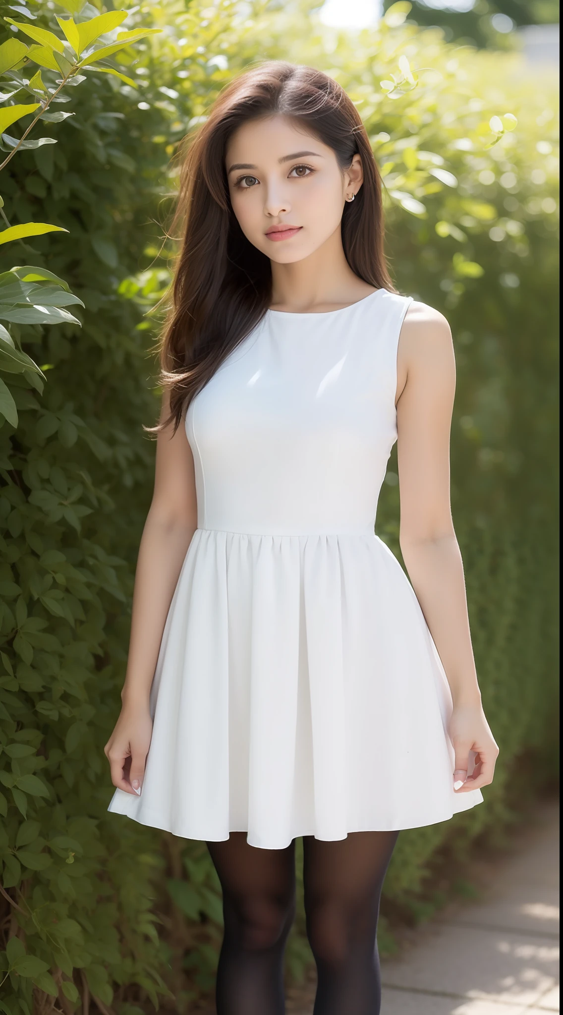beautiful young indian girl, melhor qualidade, ultra high-resolution, (fotorrealista: 1.4), outono, sakura tree, sneaker, Vestido com decote, vestido transparente, knee tights, calcinha, brassier, ((salto-alto)), corpo perfeito, seios pequenos, seios nus, mamilos duros, cabelos longos loiro, ((olhos detalhados)), corpo inteiro, pose excitada, sentado no banco quadrado, ((chovendo)), ((roupa molhada)), pele detalhada, pele clara