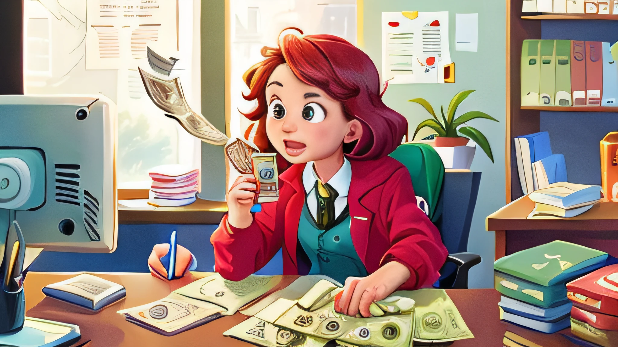a person taking money out of the hand of the bank clerk