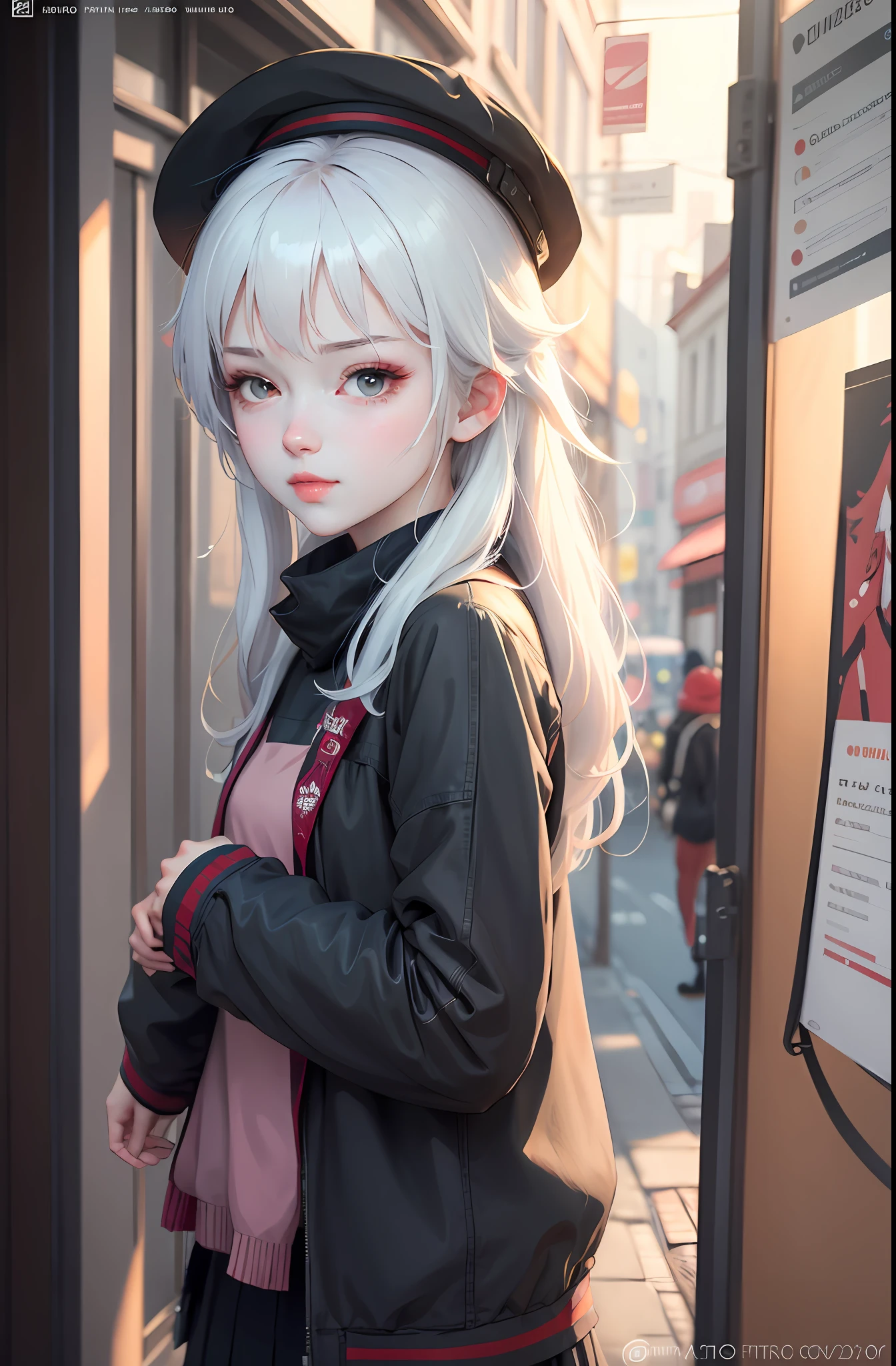 Anime girl with long white hair and hat on her head, white-haired god, Guviz-style artwork, Guweiz in Pixiv ArtStation, detailed portrait of an anime girl, Girl with white hair, Guweiz on ArtStation Pixiv, a beautiful anime portrait, portrait anime girl, Anime art wallpaper 4 K, Anime art wallpaper 4k