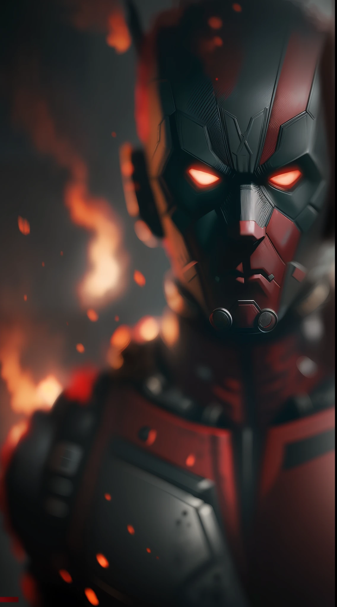 (gloomy shot: 1.1), epic realistic, Cyborg Deadpool from Marvel in a red smoke cloud, soft cinematic light, Adobe Lightroom, darkroom, HDR, intricate, highly detailed, (depth of field: 1.4), hyper-detail (artstation: 1.4), cinematic, warm light, dramatic light (complex details: 1.1)
