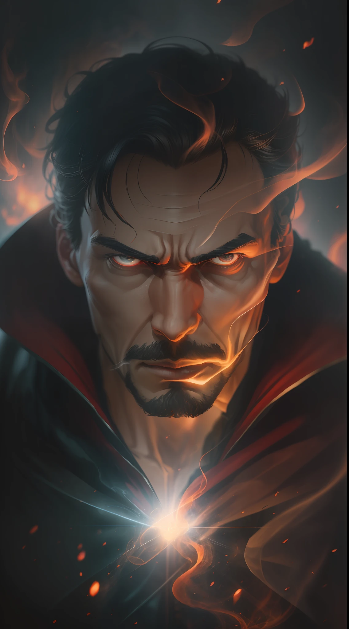 (gloomy shot: 1.1), epic realistic, Doctor Strange from Marvel in a red smoke cloud, soft cinematic light, Adobe Lightroom, darkroom, HDR, intricate, highly detailed, (depth of field: 1.4), hyper-detail (artstation: 1.4), cinematic, warm light, dramatic light (complex details: 1.1)