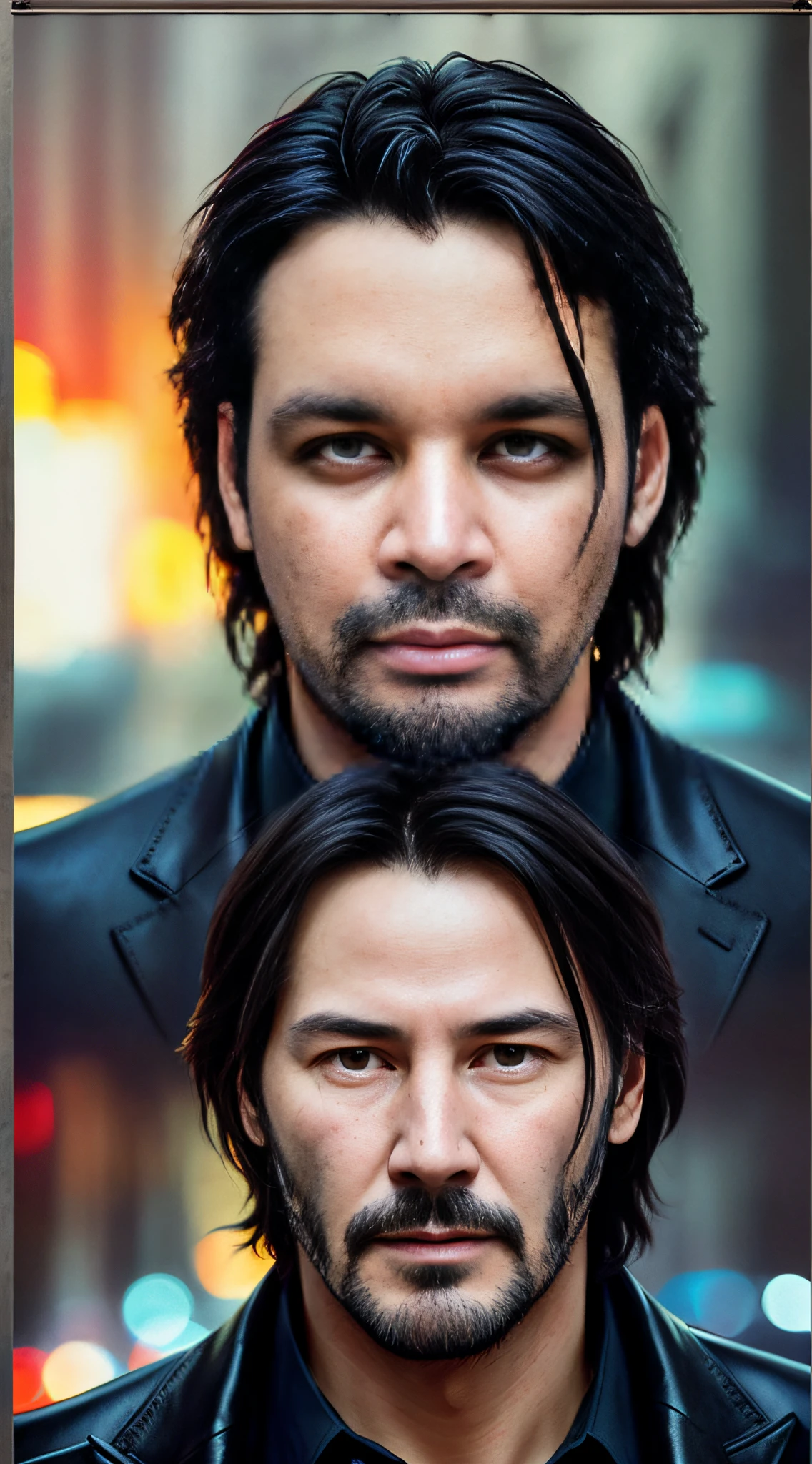 Keanu Reeves as Jonh wick walking whit French Bulldog, (Rome:1.1), vhs effect, (poster:1.6), poster on wall, nostalgia, movie poster, portrait, high-detaled face,(skin texture), intricately detailed, fine details, hyperdetailed, raytracing, subsurface scattering, diffused soft lighting, shallow depth of field, by Oliver Wetter,
 Intricate, High Detail, Sharp focus, dramatic, photorealistic painting art by greg rutkowski, bokeh