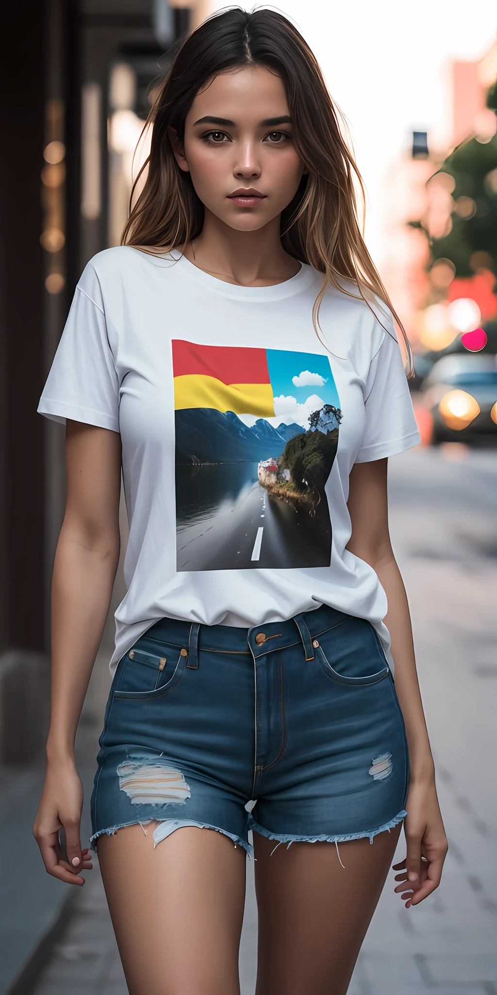 Beautiful Swedish university student, loira, corpo inteiro, in basic clothing, de camiseta (T-shirt) branca, de saia curta, do lado de fora na rua, ((magro, pequeno)), fotorrealista, foto, obra-prima, realista, realismo, fotorrealismo, alto contraste, Photorealistic digital art trend on Artstation 8k HD high definition realistic detail, detalhada, textura da pele, hiperdetalhada, textura realista da pele, armadura, melhor qualidade, ultra high-resolution, (fotorrealista: 1.4), alta resolução, detalhada, foto crua, sharp re, by Lee Jeffries Nikon D850 Film Stock Photography 4 Camera Kodak Portra 400 Lens F1.6 pale colors hyper realistic texture dramatic lighting unrealengine trend in artstation cinestill 800,