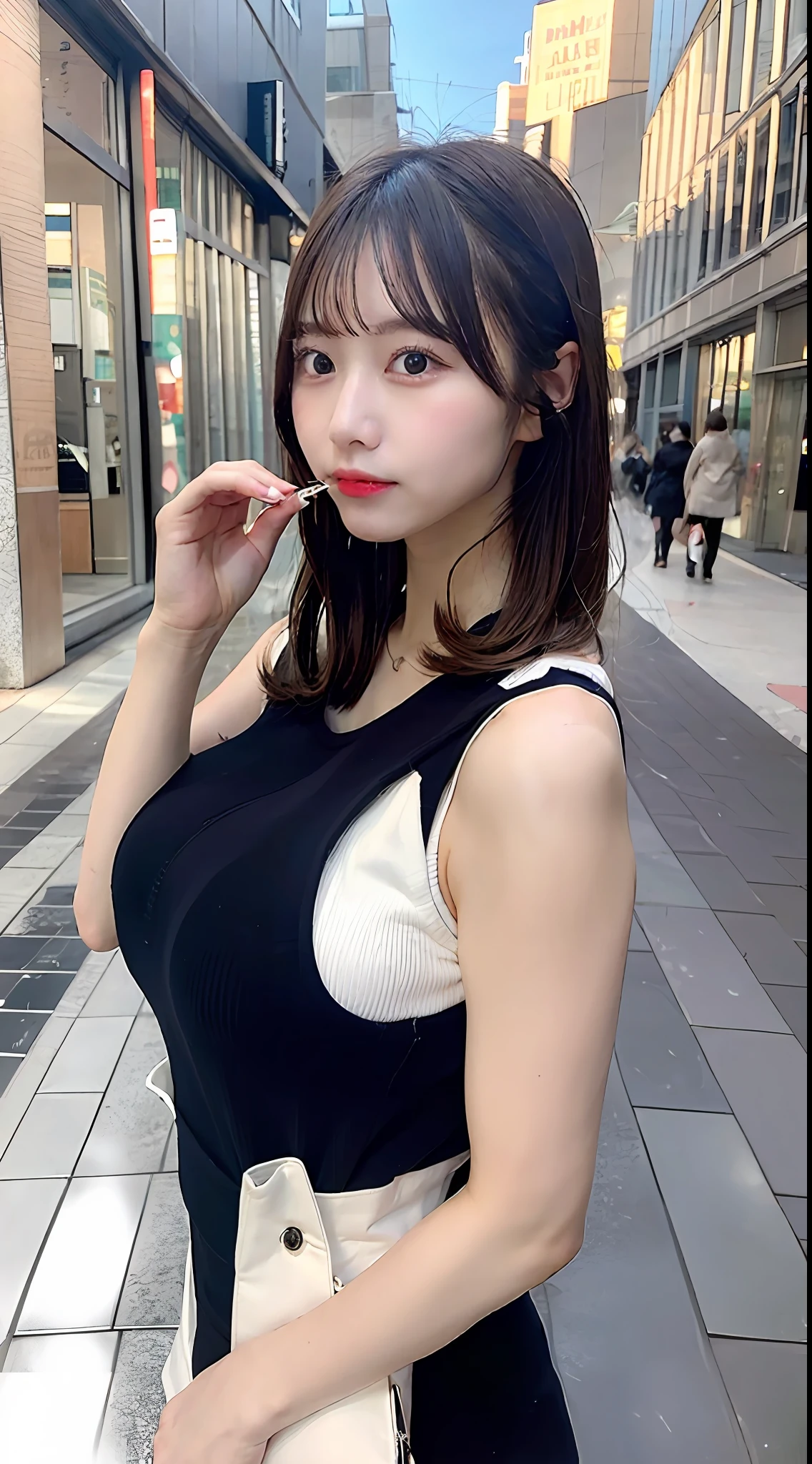 1 beautiful tomboy girl with big breast was smoking