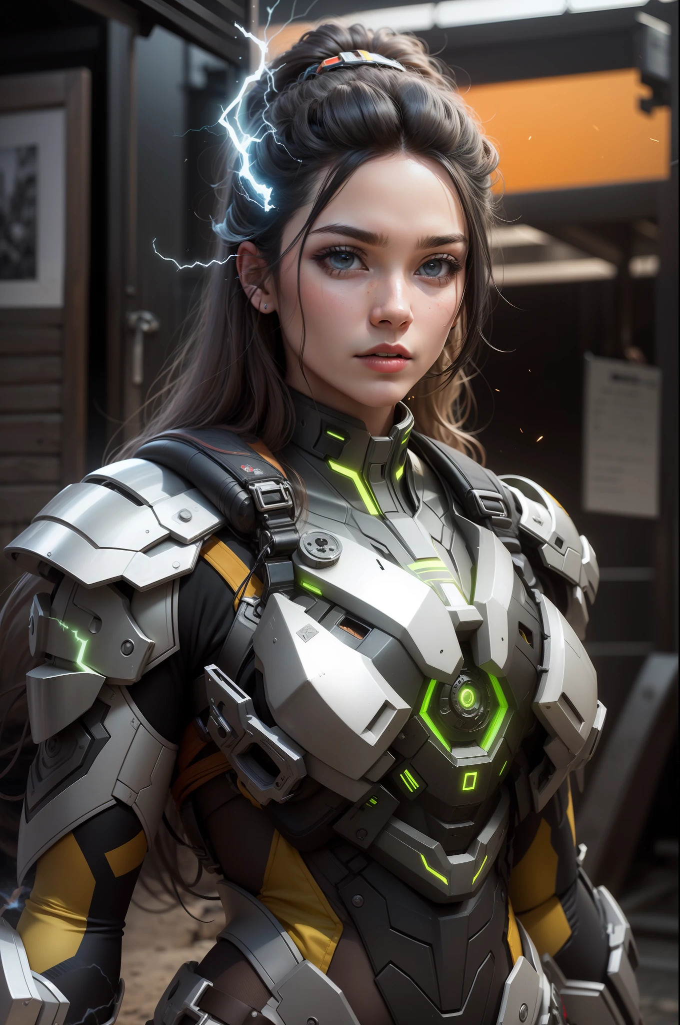 Black hair, spark effect, (masterpiece), realistic, HDR, highly detailed, 8k, raw photo