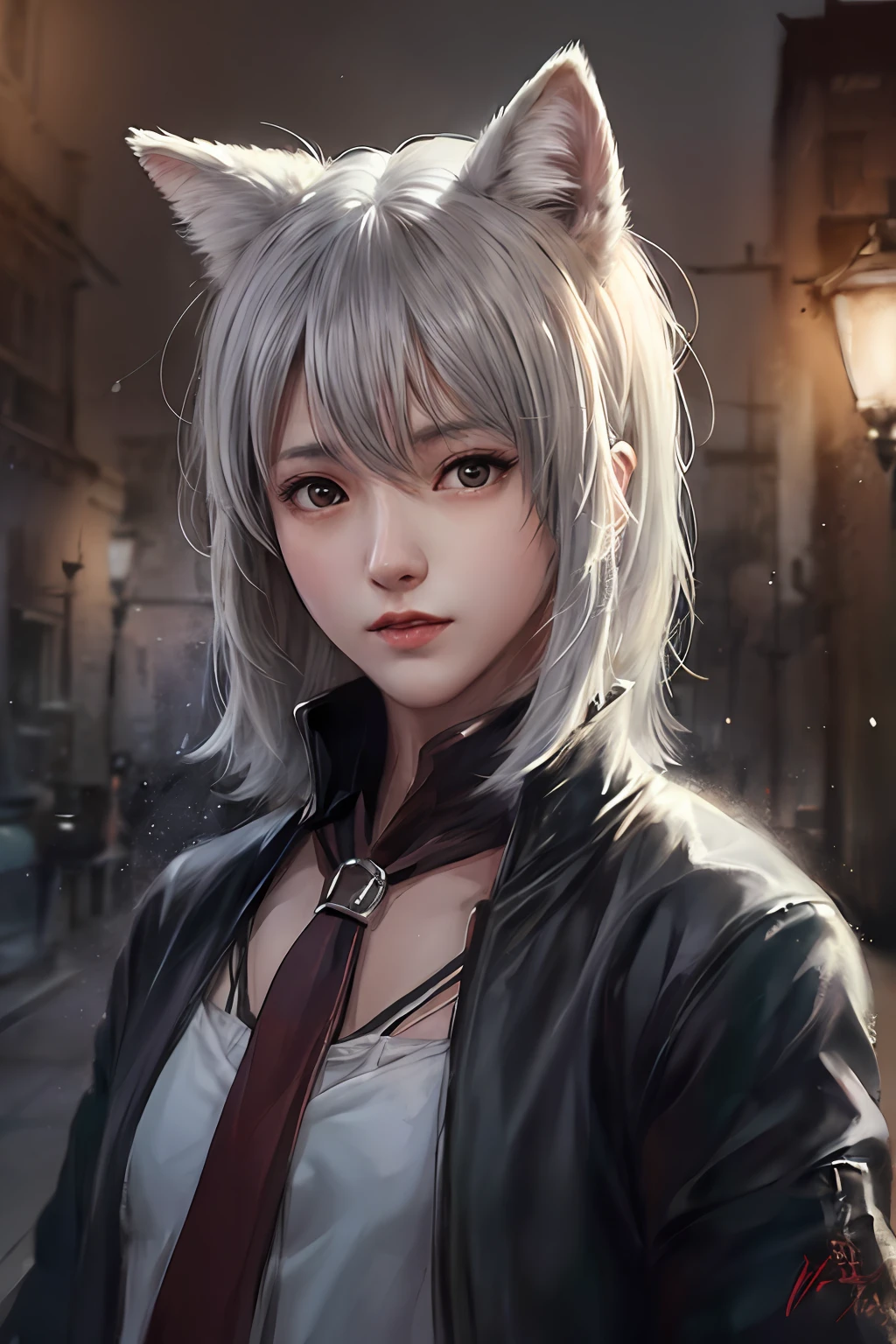 A photo portrait of a cute fox-man hybrid as a pirite, during nighttime in summer, in 8k resolution.
