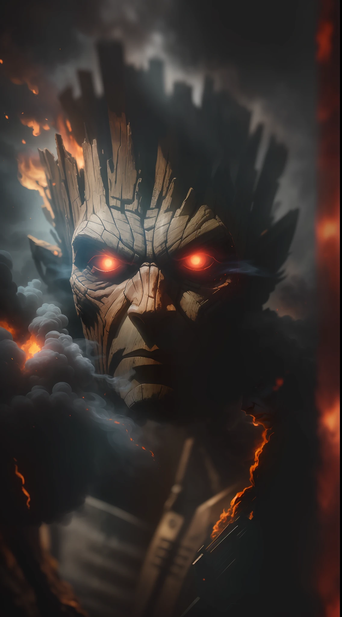 (gloomy shot: 1.1), epic realistic, Groot from Marvel in a red smoke cloud, soft cinematic light, Adobe Lightroom, darkroom, HDR, intricate, highly detailed, (depth of field: 1.4), hyper-detail (artstation: 1.4), cinematic, warm light, dramatic light (complex details: 1.1)