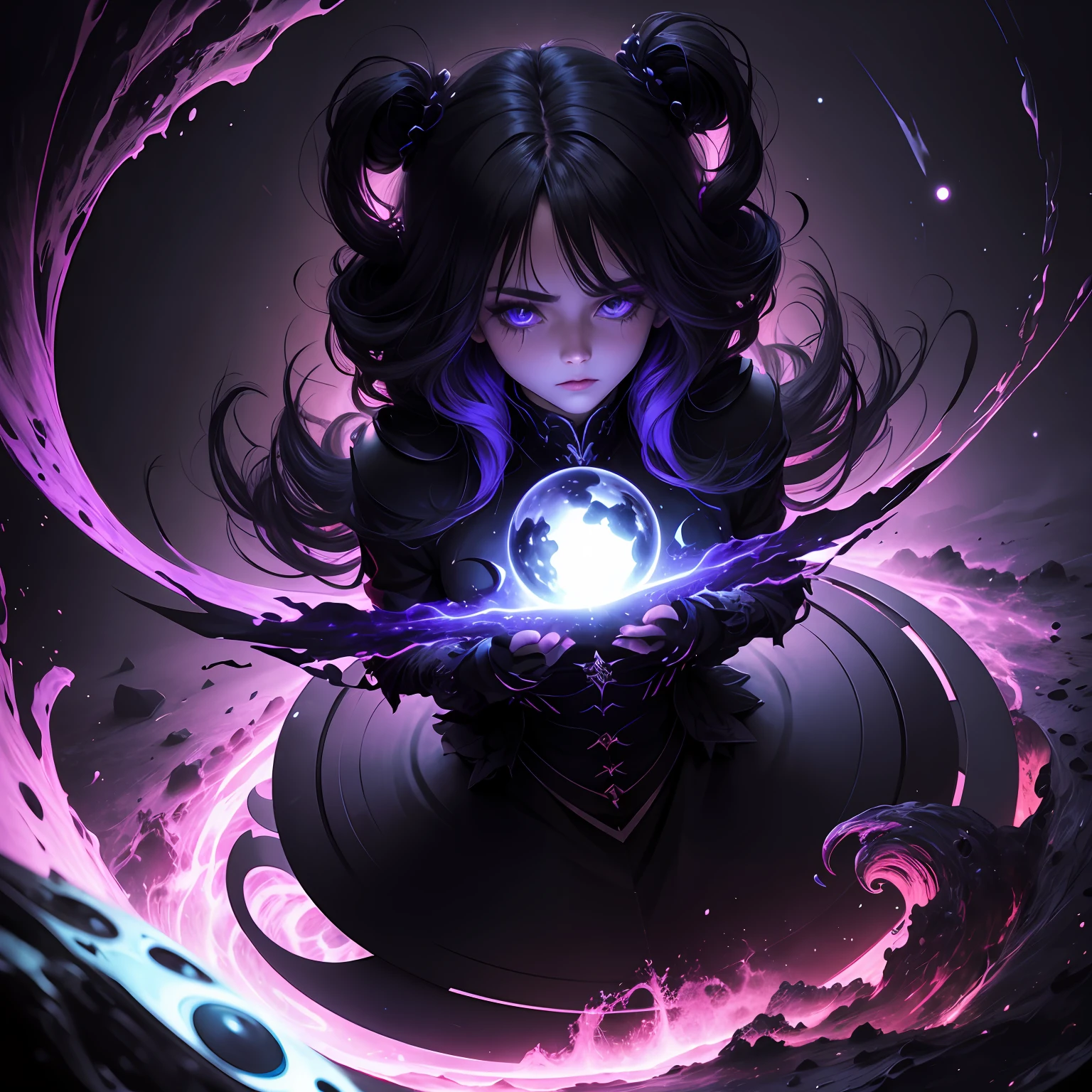 chaos,darkly,The color contrast is strong,kosmos,black hole, --auto