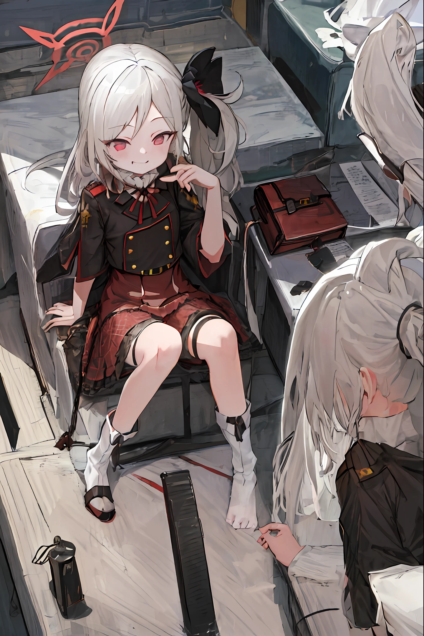 Anime girl with white double ponytail long hair and sailor suit holding purse, Kantai collection style, girls frontline style, Perfect white haired girl, Best anime 4k konachan wallpaper, Girl with white hair, style of anime4 K, from girls frontline, Girls Frontline CG, Fine details. Girl front, azur lane style, anime visual of a cute girl，Night background