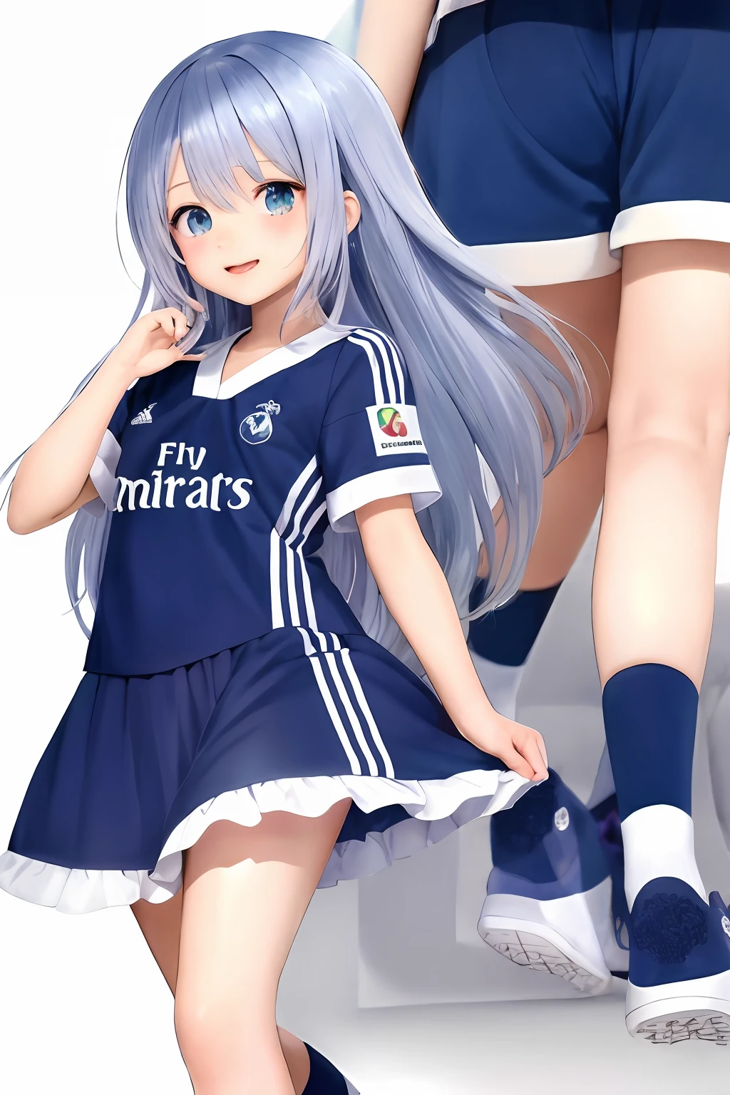 Cute anime girl wearing realMadrid jersey