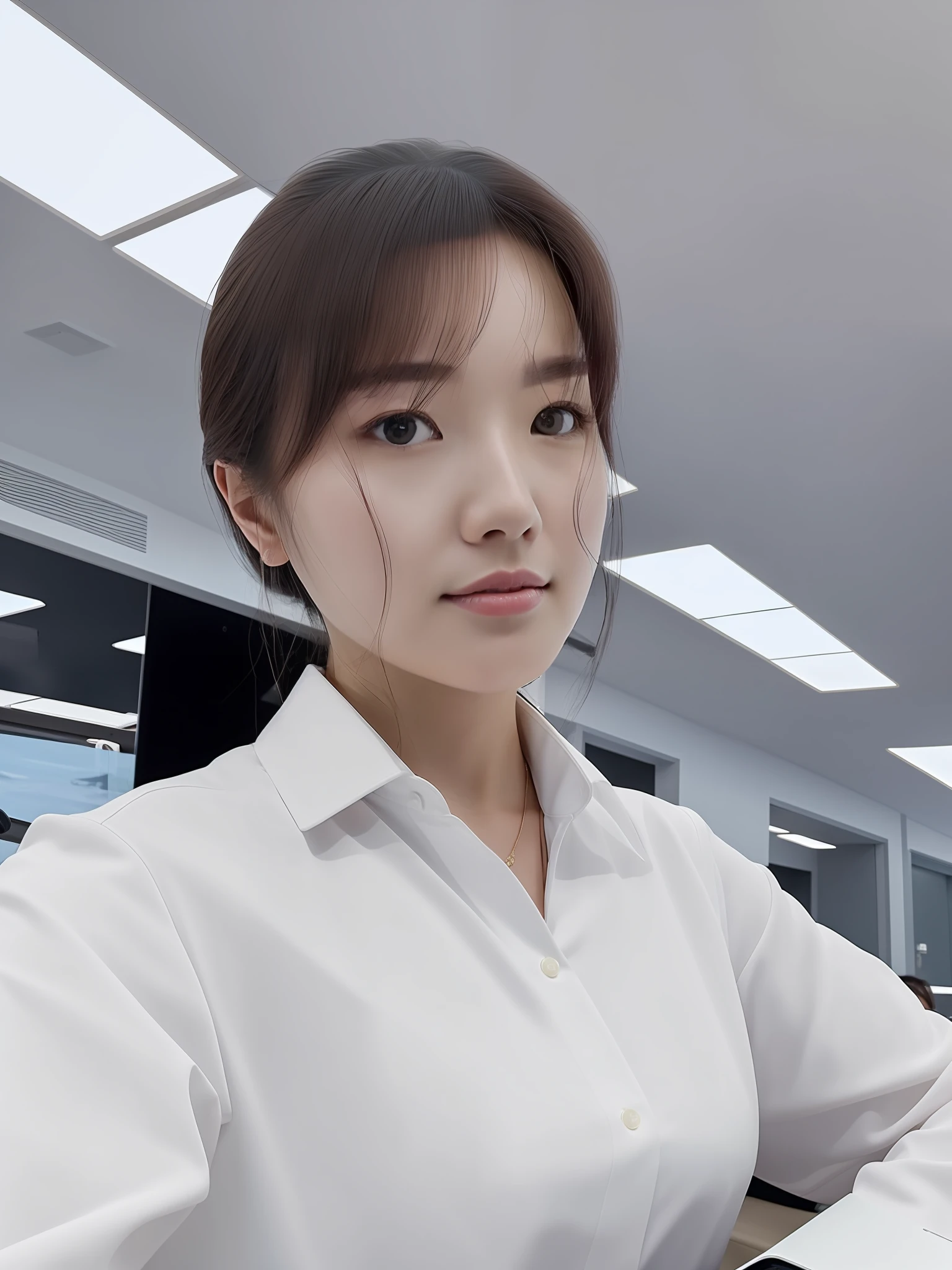 There was a woman sitting at the table,holding laptop, 8k selfie photograph, sakimichan, Choi Hyun-hwa, jaeyeon nam, xintong chen, professional profile picture, Lee Ji-eun, lee ji eun, Yoshitomo Nara, hwang se - on, jiyun chae, wenfei ye