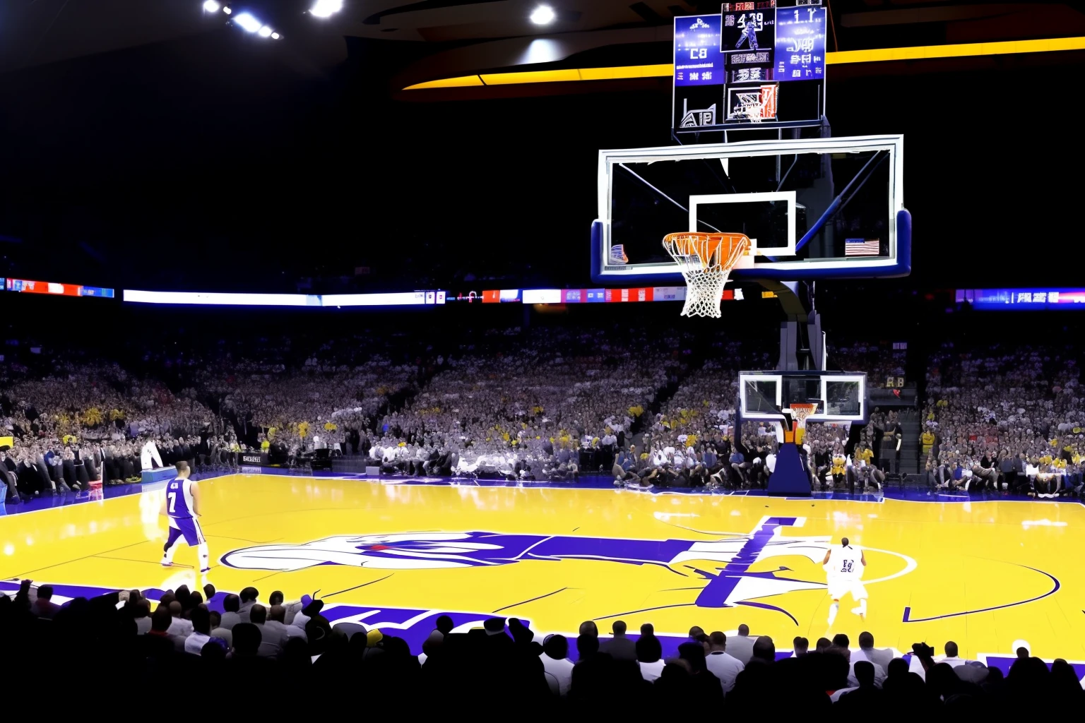 Beacon battlefield as the background,The Gundam warriors wear the Lakers jersey,Become a basketball player,Entering the bottle slam dunking。