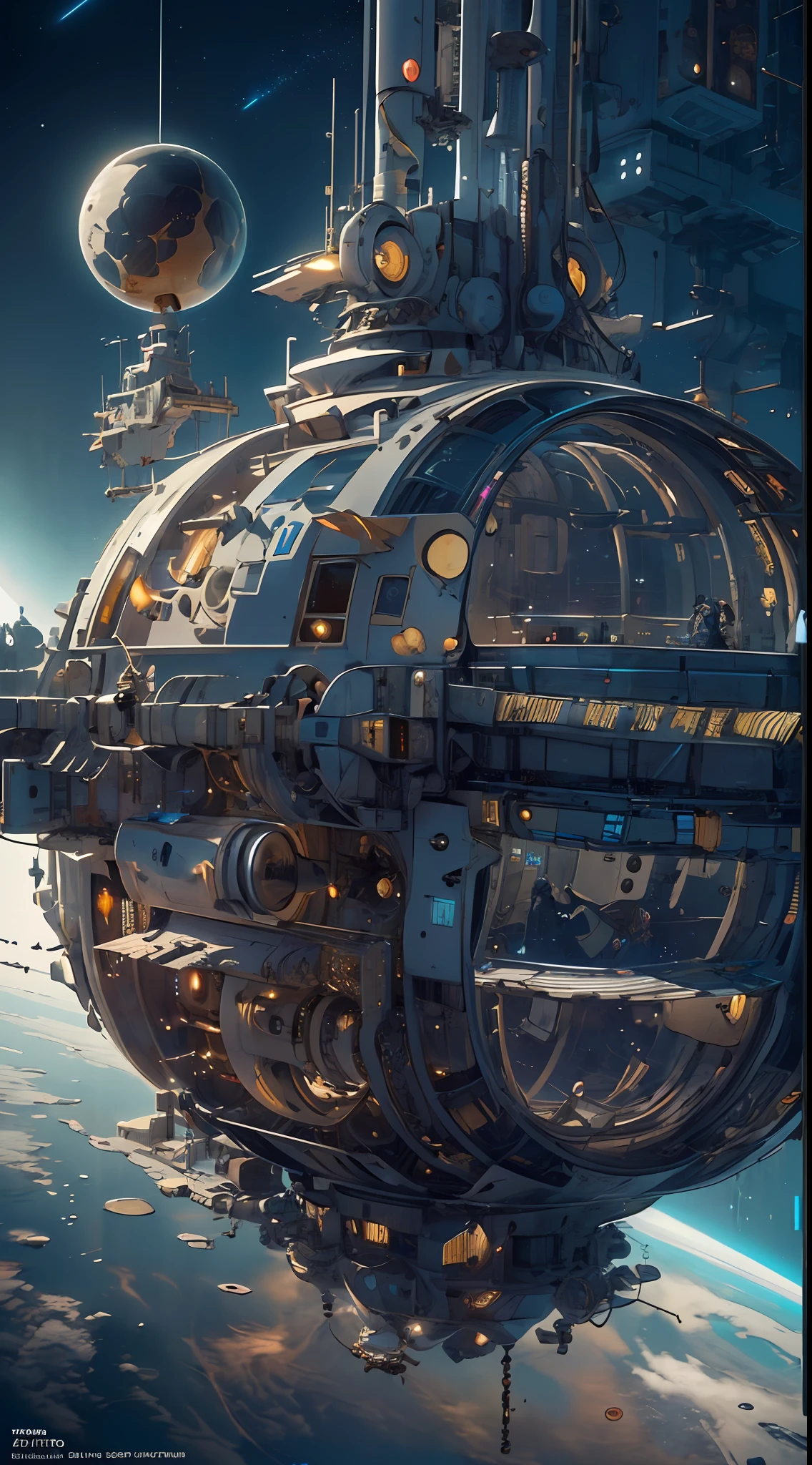 A captivating depiction of a space station floating in the vast expanse of the universe, (stunning cosmic backdrop), (detailed spacecraft design), (realistic rendering), (impressive scale and proportions), (futuristic architecture), (attention to scientific accuracy), (intricate mechanical details), (immersive lighting effects), (awe-inspiring sense of vastness), trending on ArtStation, (trending on CGSociety), (showcasing the wonders of space exploration), (evokes a sense of technological advancement), (highly detailed space environment), (impressive attention to texture and materials), (depiction of astronauts or extraterrestrial life), (conveys a sense of tranquility and awe), (capturing the beauty and mysteries of the cosmos), (skillful portrayal of depth and perspective),vortex,houtufeng,The wreckage of a giant space ship