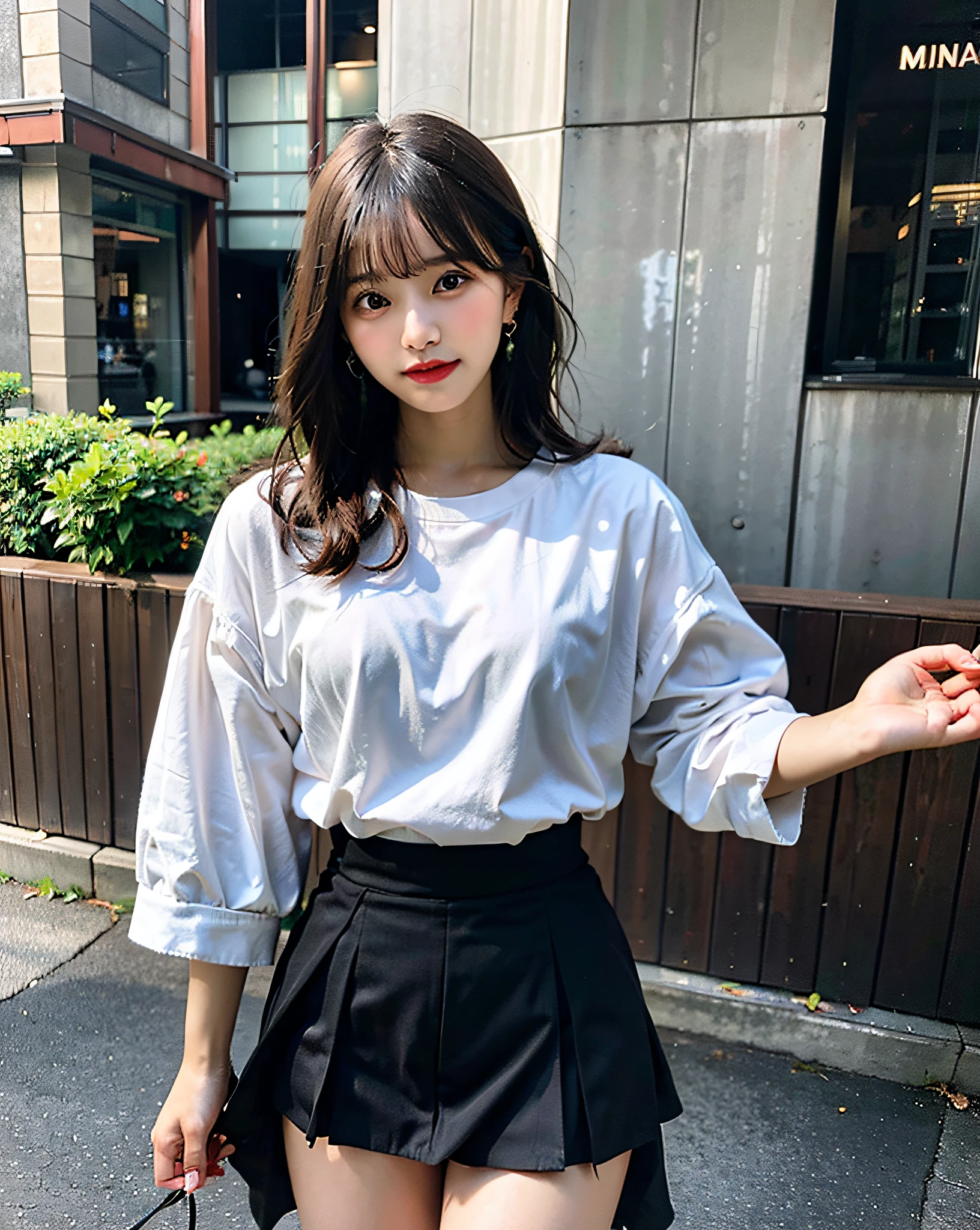 NSFW、top-quality、Hi-Res、8K、Girl 1 Mature Mature Mature Woman Person、during the day、、A dark-haired、short-cut、with light glowing、outside of house、Luxury、(Medium Hair)、Beautiful detail sky、Beautiful earrings、Soft breeze、shinny skin、line of sight、Bust、,(skirt lift:1.3),spread legs,focus,spread with fingers,spread wide,kuppa,love juice string、clothes lift