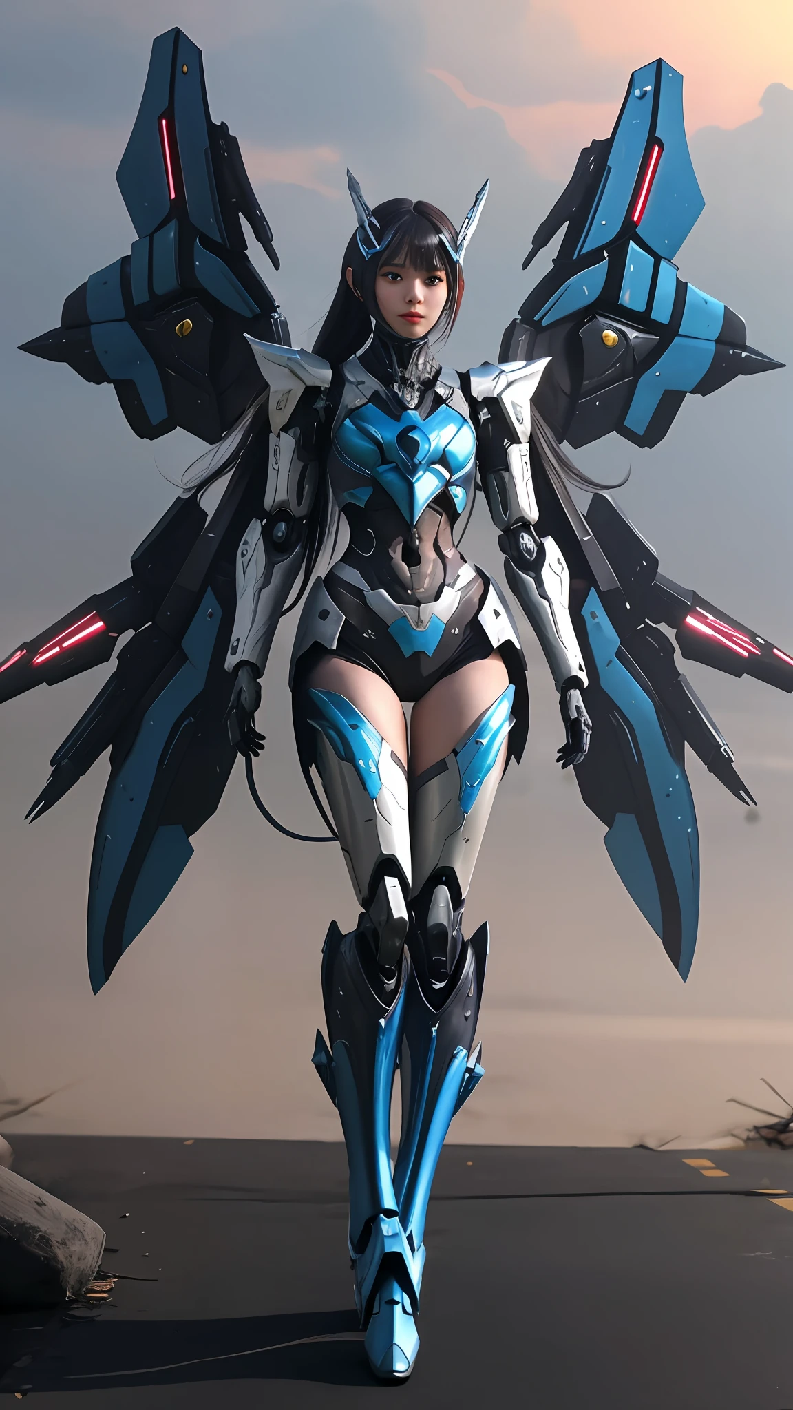 Close-up of a woman in a straitjacket and a jet, girl in mecha cyber armor, Mechanized Valkyrie girl, cyberpunk anime girl mech, Armor Girl, perfect anime cyborg woman, of a beautiful female warframe, female mecha, anime mecha aesthetic, beautiful cyborg angel girl, wearing techwear and armor,