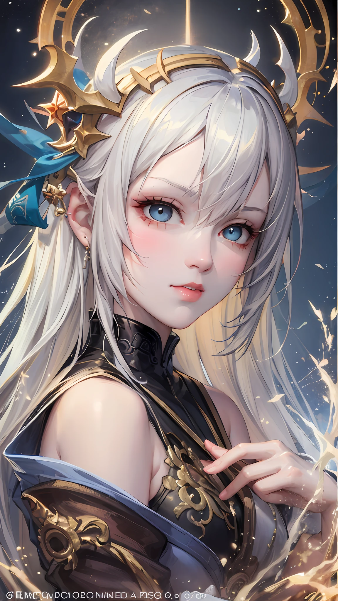 a close up of a woman with white hair and a white mask, beautiful character painting, guweiz, artwork in the style of guweiz, white haired deity, by Yang J, epic exquisite character art, stunning character art, by Fan Qi, by Wuzhun Shifan, guweiz on pixiv artstation