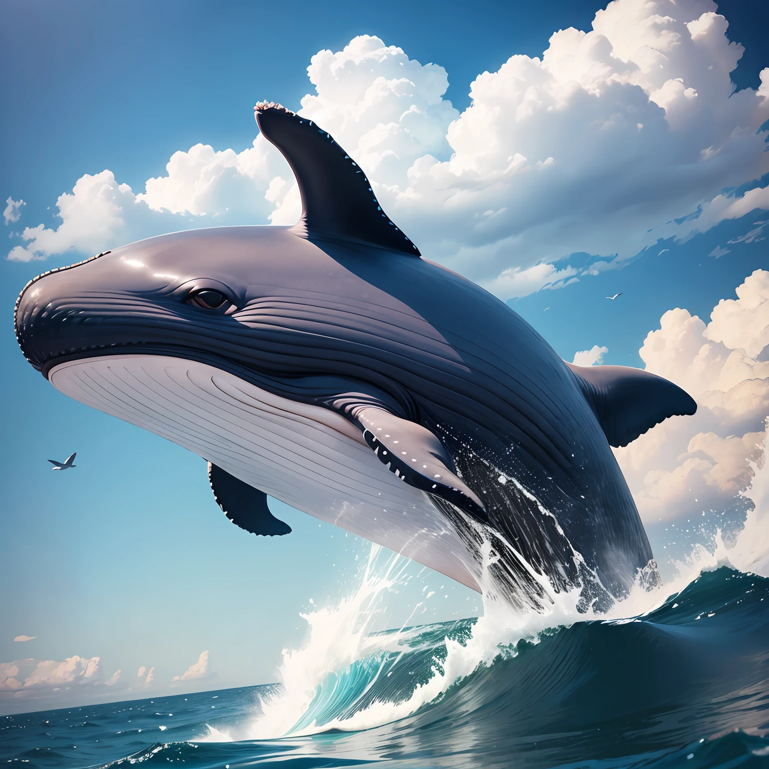 Whales flying in the sky --auto