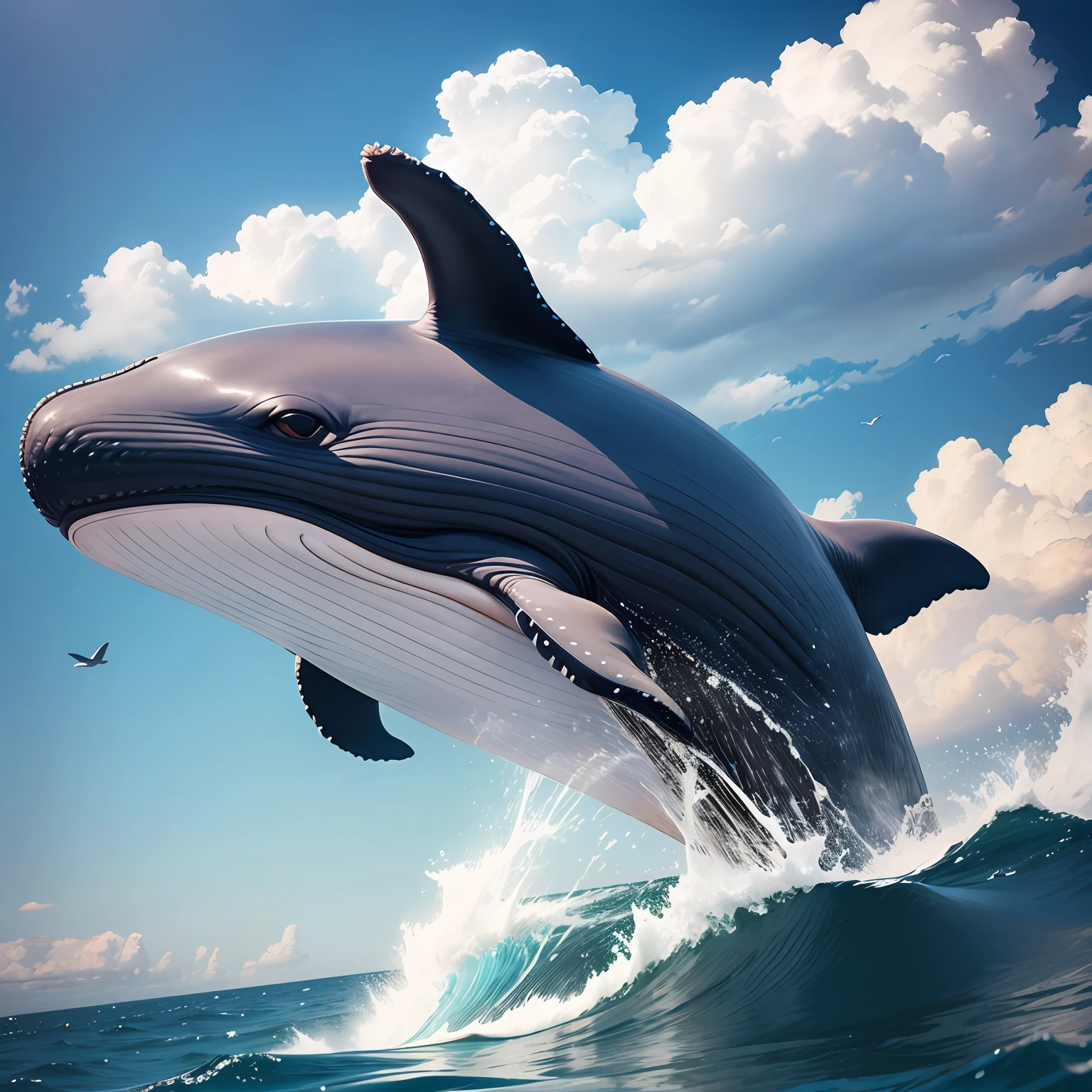 Whales flying in the sky --auto