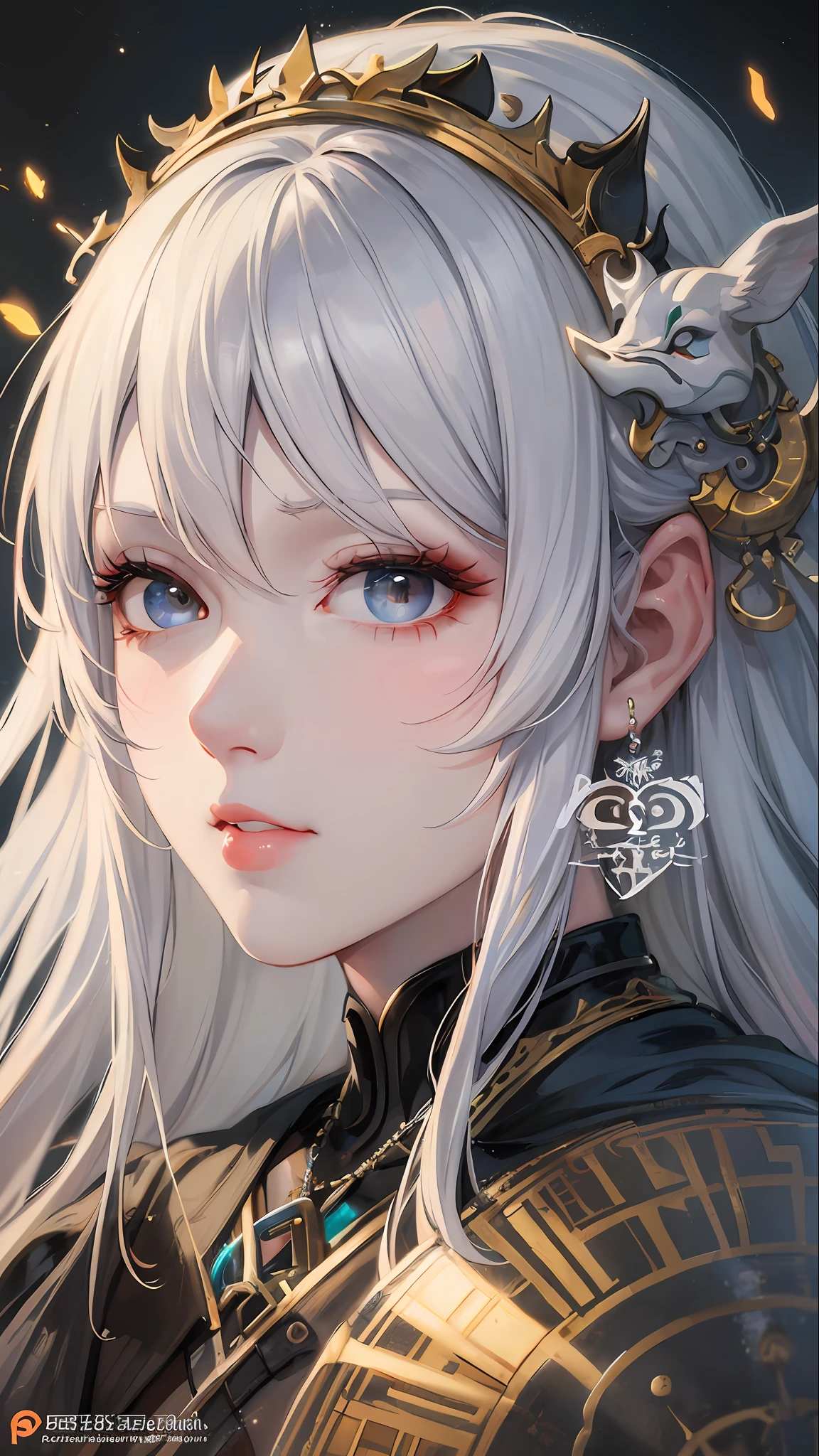 a close up of a woman with white hair and a white mask, beautiful character painting, guweiz, artwork in the style of guweiz, white haired deity, by Yang J, epic exquisite character art, stunning character art, by Fan Qi, by Wuzhun Shifan, guweiz on pixiv artstation