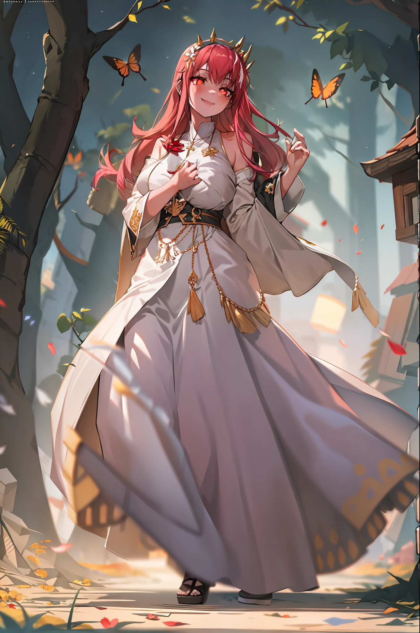 makima,Gothic, huge chest, tall woman, curved, f, long hair, christian, alone, catholic, latin cross,, forest city, plants, walking, smile, smile, ,fur clothes, wizard, medieval, village,tights, portrait, long skirt, long dress, flip-flops, , huge breast, , , 1gir,1character, walking,long skirt, red eyes, walking,female,fantasy goddess,there is a cartoon picture of a woman with a very large breast, glowing angelic being, glowing holy aura, inspired by Luma Rouge, the non-binary deity of spring, ethereal rainbow nimbus, the butterfly goddess of fire, inspired by Marie Angel, glowing aura around her, astral fairy, as the goddess of the sun, “uwu the prismatic person, big breast, happy, beautiful eyes, , full body, walking, long robe, long dre, , nun, priestess ,holy, venus body, curvy, huge breast, forest, long skirt, coat, very long skirt,coat, europe, france, french, pantyhose, walking, pink hair, smile, happy,long skirt , long dres