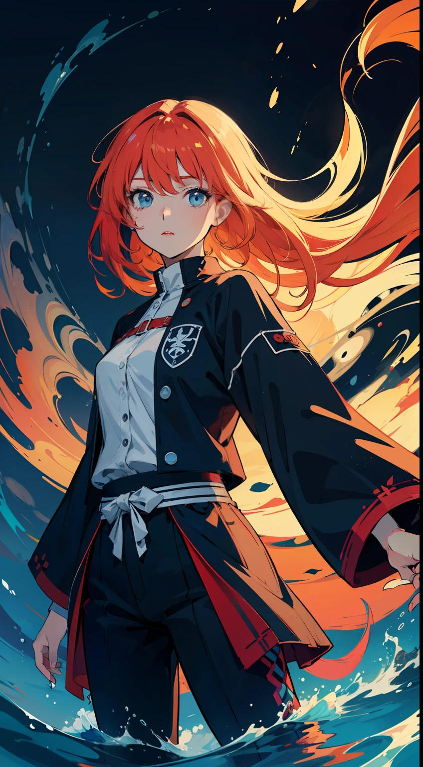 (flat color:1.1),(colorful:1),(masterpiece:1.2), best quality, masterpiece, highres, original, extremely detailed wallpaper, looking at viewer,1girl,solo,floating colorful water,