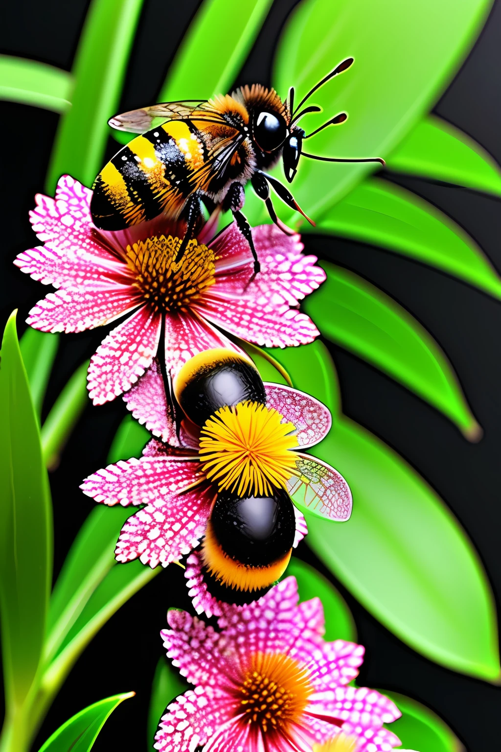 "Eres una abeja llamada Bella. Vives en una colmena en un prado lleno de flores brillantes. Your mission is to collect nectar and pollen for your hive. Vuelas de flor en flor, Soaking nectar and collecting pollen with your hind legs. You communicate with other bees through the 'bee dance' to share information about the best flowers. A veces te encuentras con otros insectos, como las mariposas, mientras trabajas."