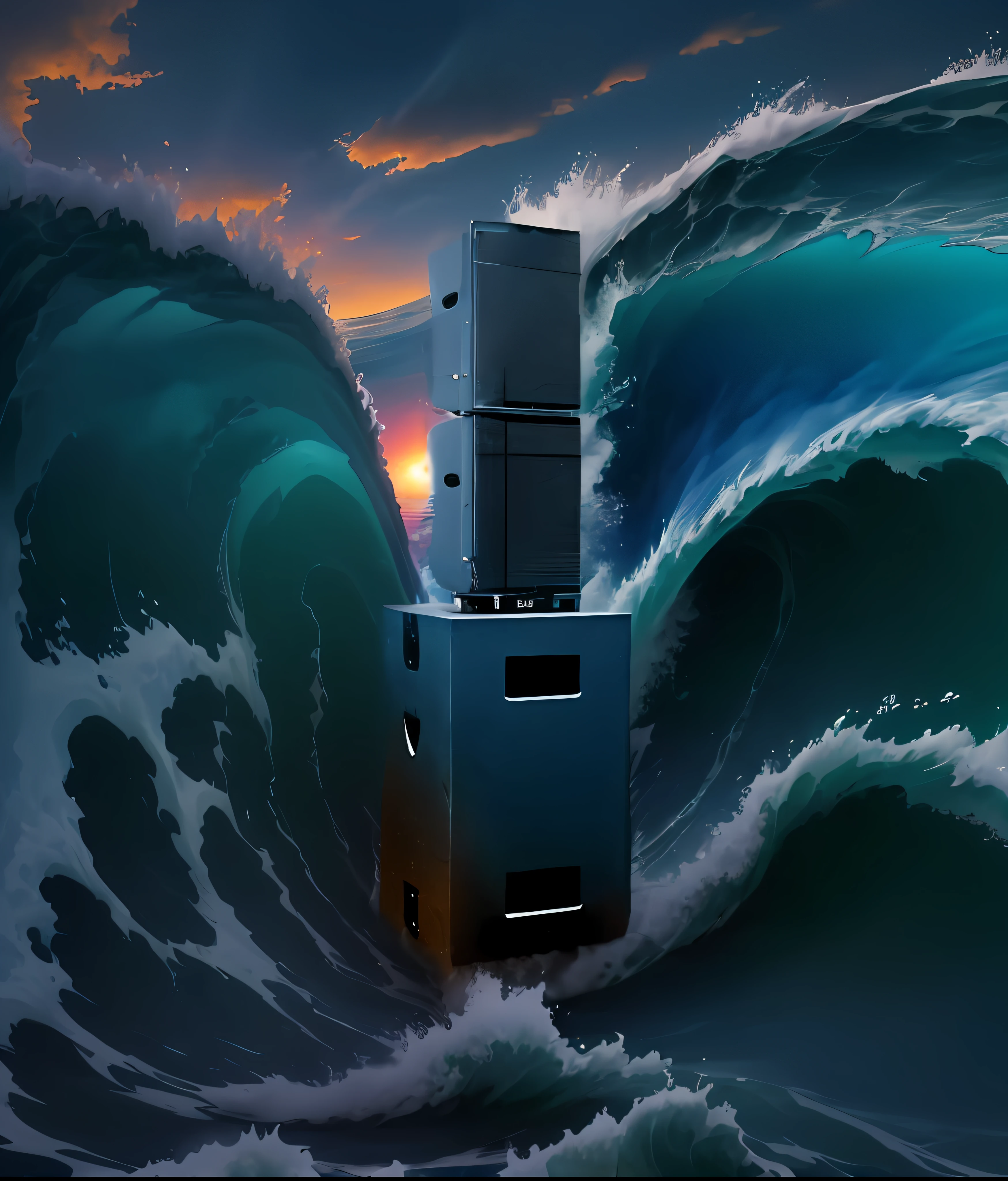 Crashing waves
