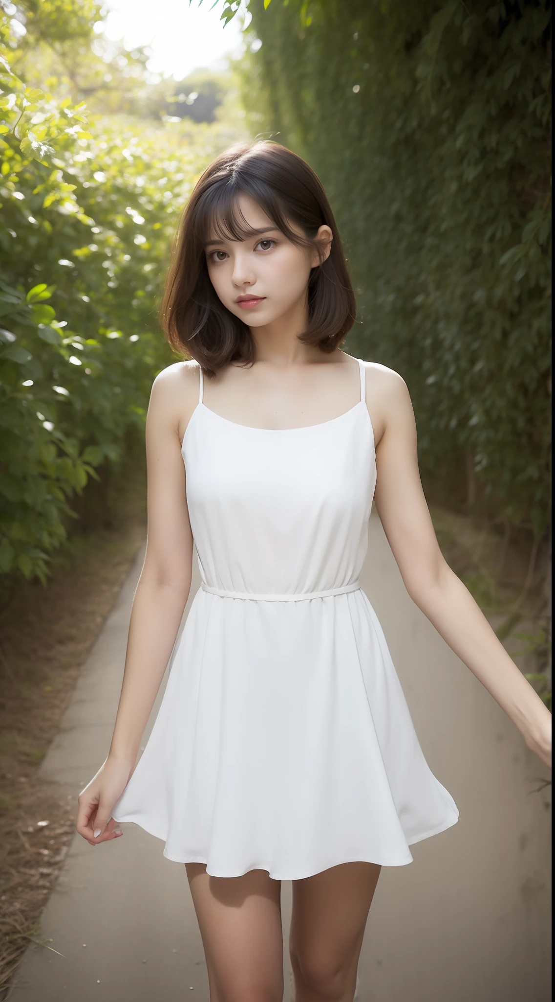 menina indiana jovem bonita, 15 anos, best quality, Ultra high resolution, (fotorrealista: 1.4), outono, sakura tree, vestido com decote, Tiny dress, panthyhose, salto alto, Corpo Perfeito, seios pequenos, peito nu, tough, longos cabelos loiros, ((Olhos detalhados)), corpo inteiro, pose sexually, sentado no banco quadrado, Chovendo, roupas molhadas, pele detalhada, pele clara