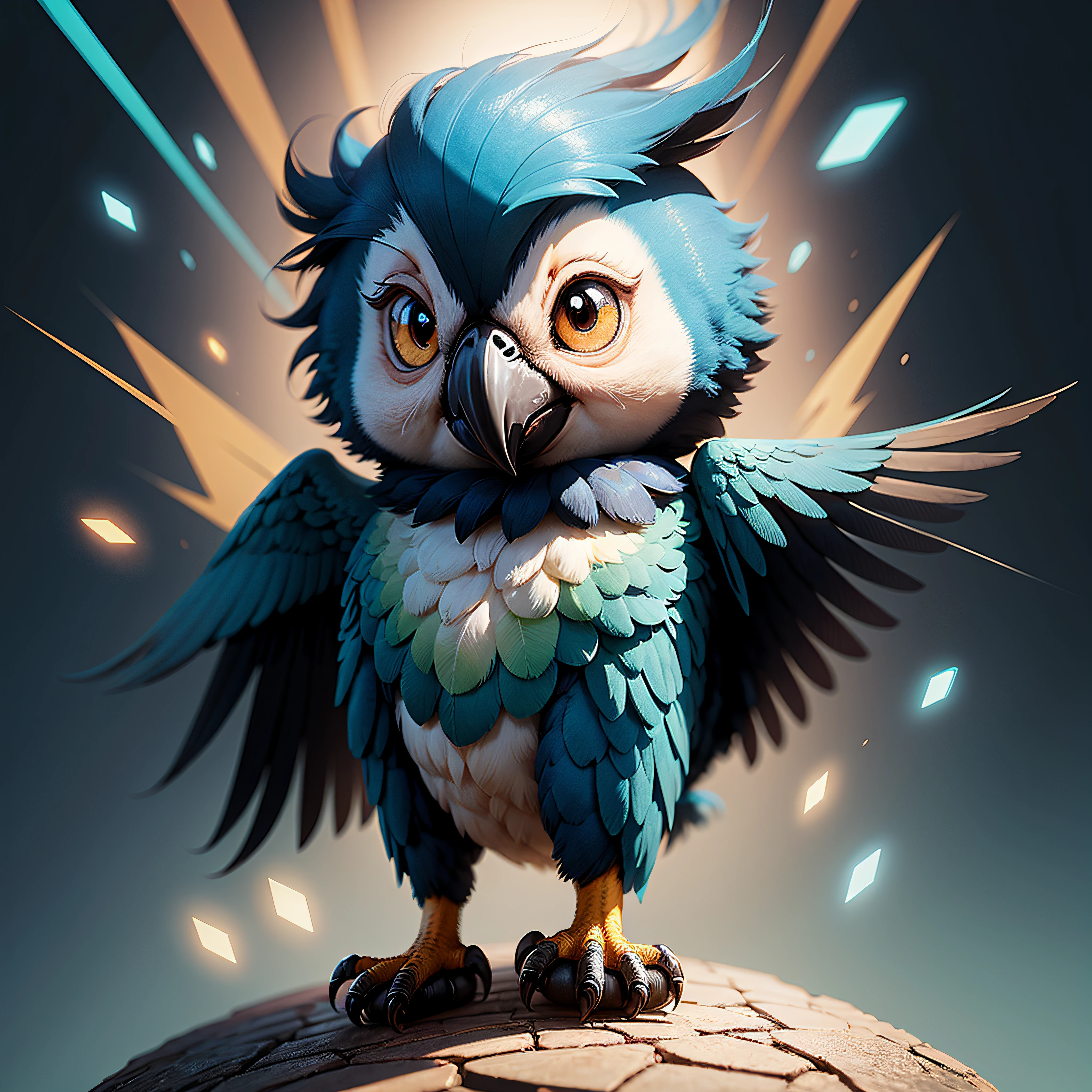 cute tiny journalist macaw, anime, hyper realistic, chibi, fluffy cute, logo design, cartoon, cinematic lighting effect, lovely, 3d vector art, quirky cute, fantasy art, bokeh, hand drawn, digital painting, lighting Smooth, Isometric Style, 4K Resolution, Photorealistic Rendering, Highly Detailed Clean, Vector Image, Photorealistic Masterpiece, Professional Photography, Simple Space Backdrop, Flat White Background, Isometric, Vibrant Vector --auto