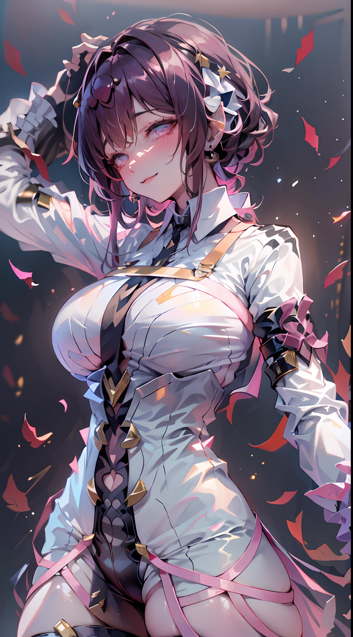 (highly detailed:1.3),full body,
hsr_kafka,large breasts,arms behind head,seiza,closed mouth,light smile,
Ultra-detail,(highres:1.1),best quality,(masterpiece:1.3),cinematic lighting,