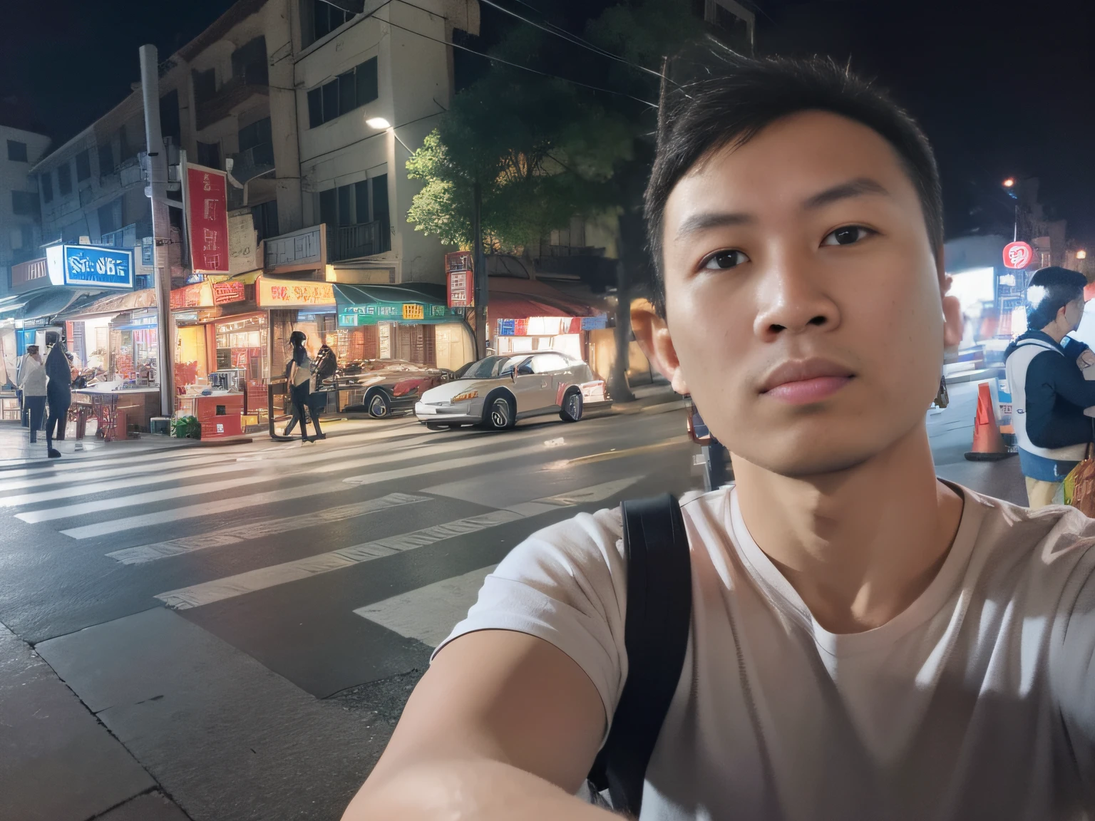 masterpiece, high quality, best quality, young men, asian, china city, street food