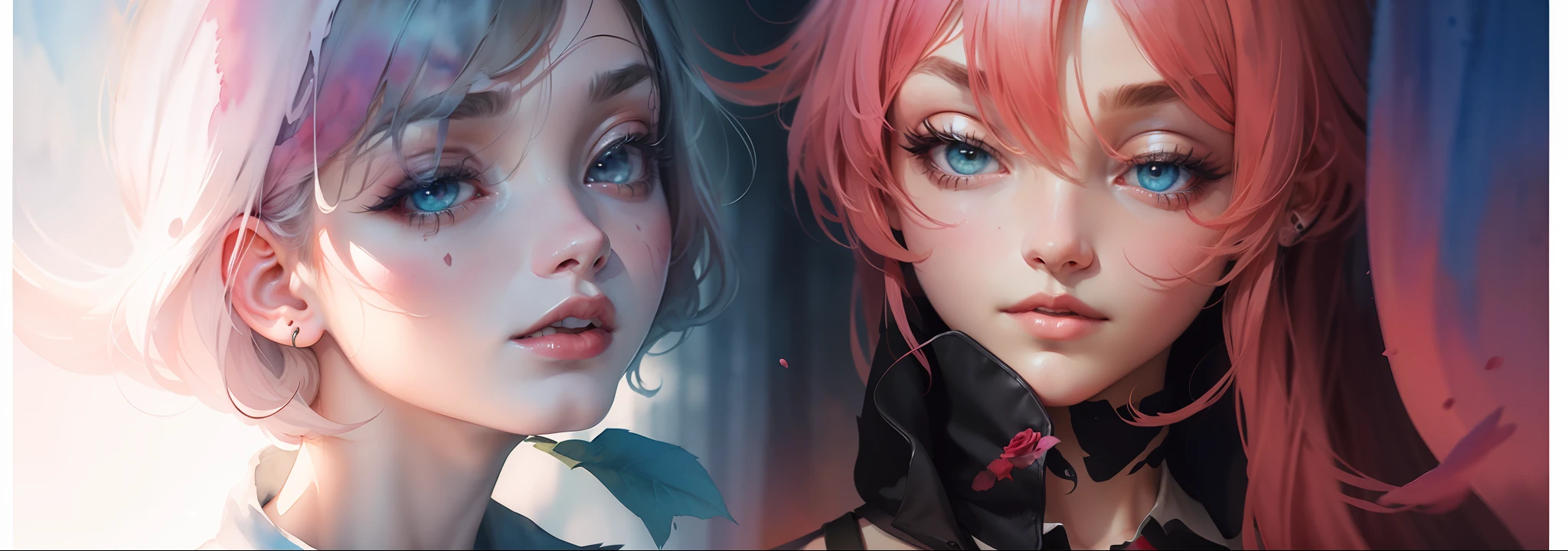 wtrcolor style, (rose) digital art, official art, blown by the wind, masterpiece, beautiful, ((watercolor)), paint splatter, intricate detail. Great detail, [dripping:0.7], Trending on Artstation, Rachel Walker