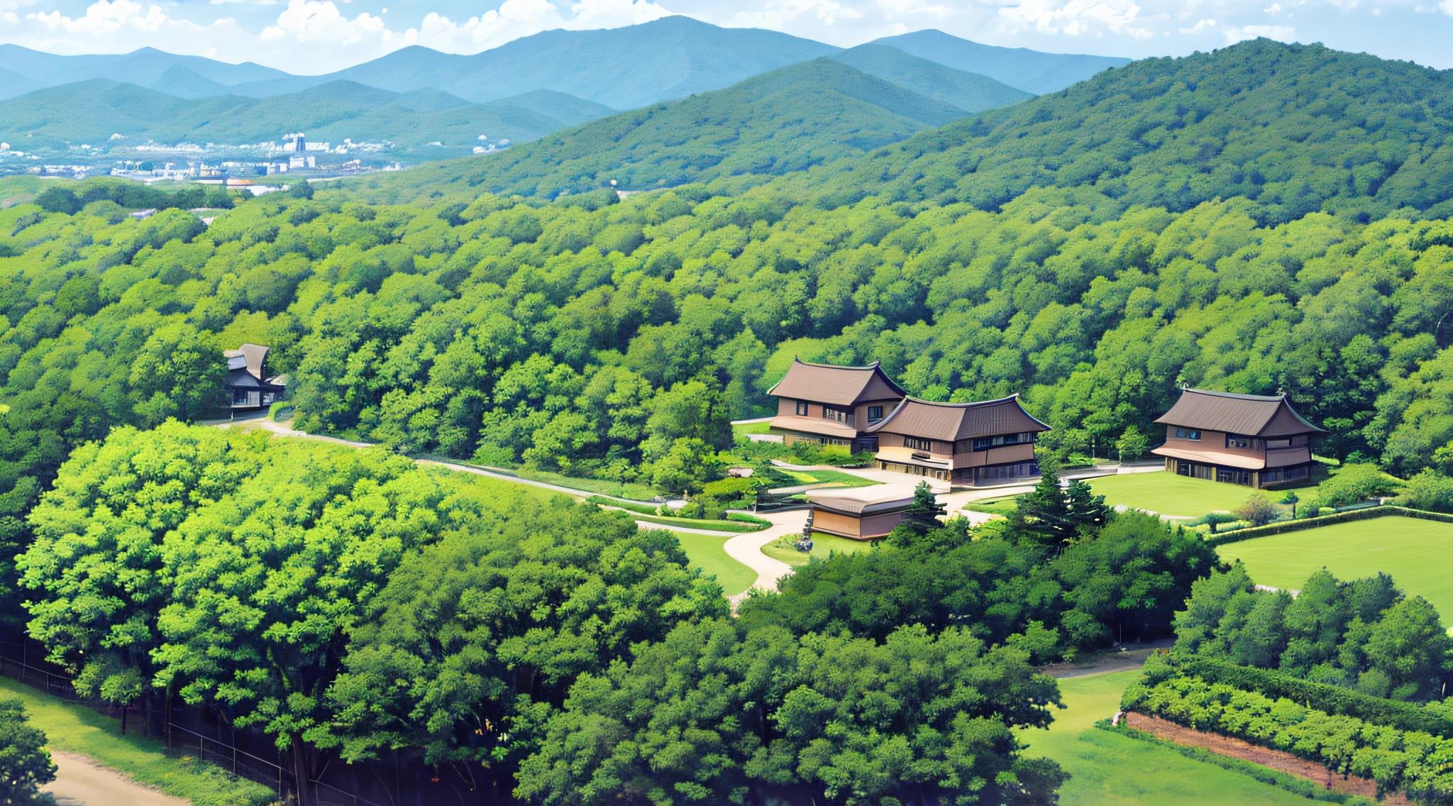 Flower garden and house view in the distance, flickr, Japan countryside, Japan countryside, big tree, Karuizawa, giant tree, big tree, Japan nature, tall tree, gunma, aerial view, studio ghibli