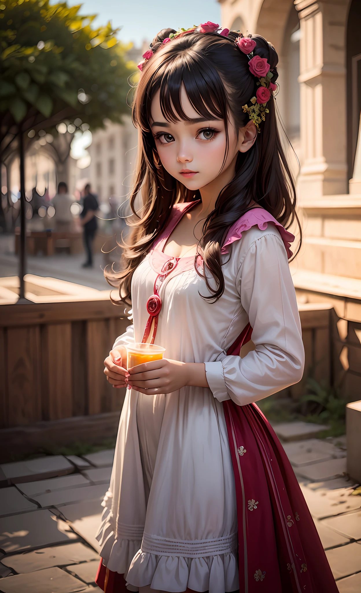 Very beautiful cute girl, magical effect, --auto