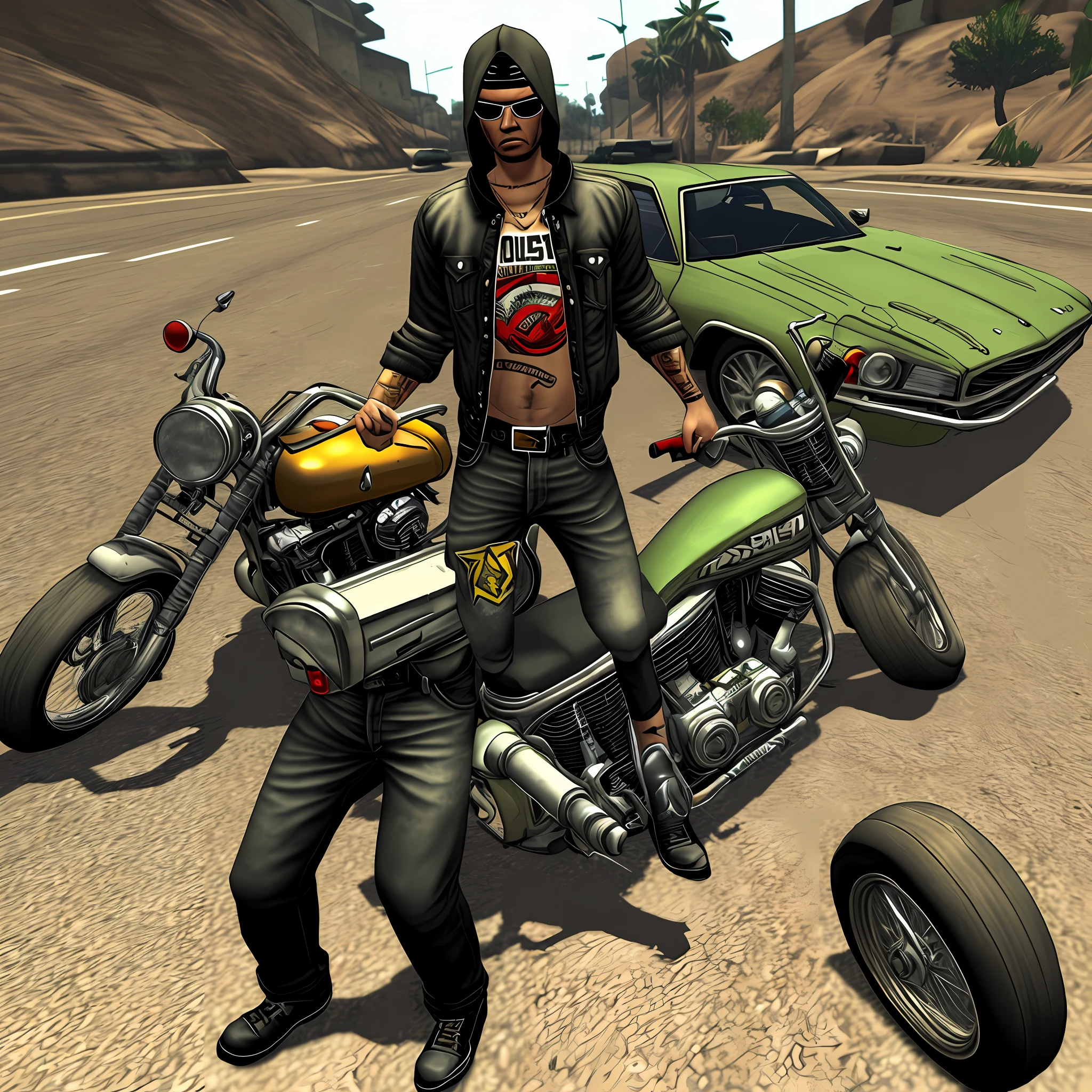 alien, punk, estilo GTA San Andreas --auto