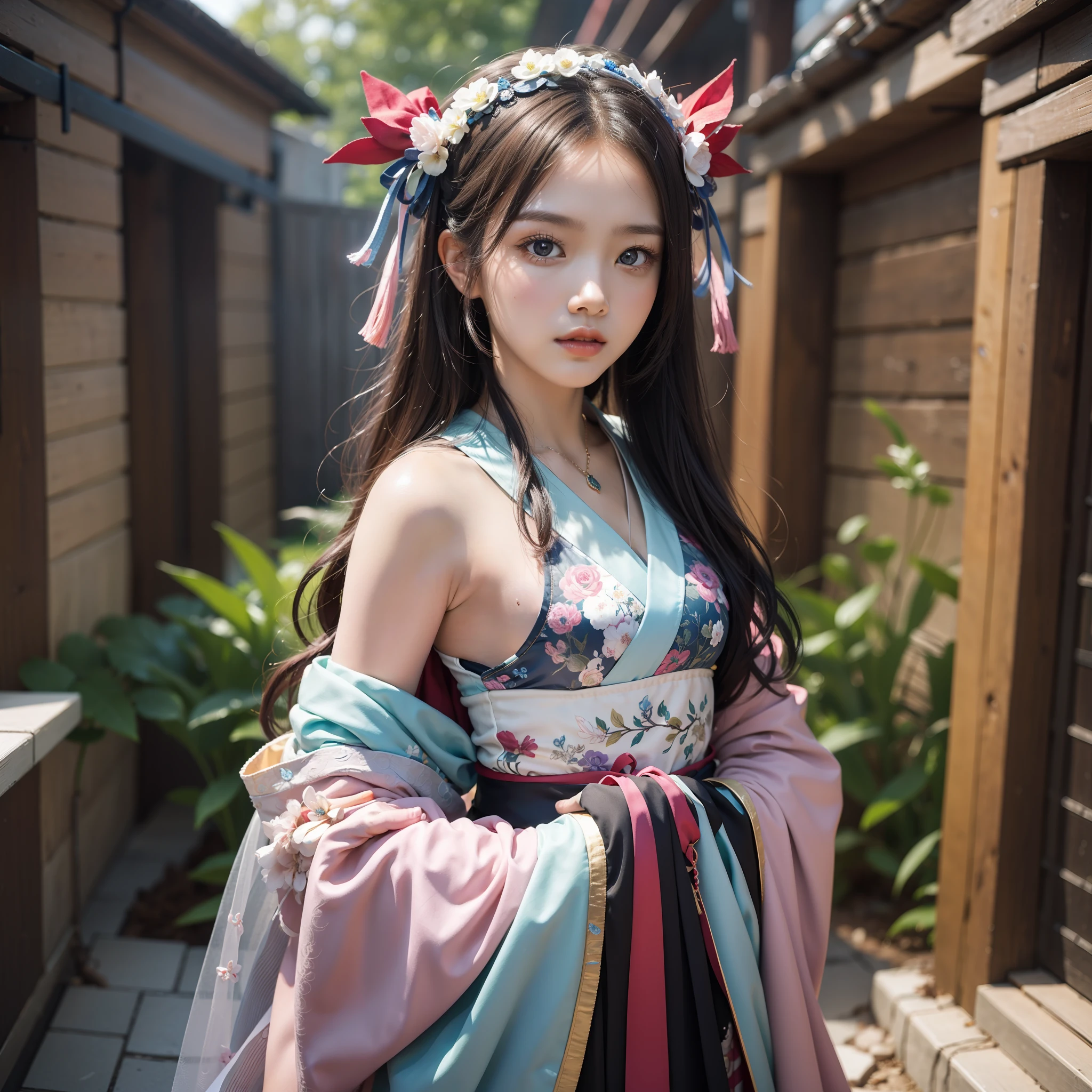 tmasterpiece,Best quality at best,offcial art,the Extremely Detailed CG Unity 8K Wallpapers, 1girll,The upper part of the body,POV,Hanfu,