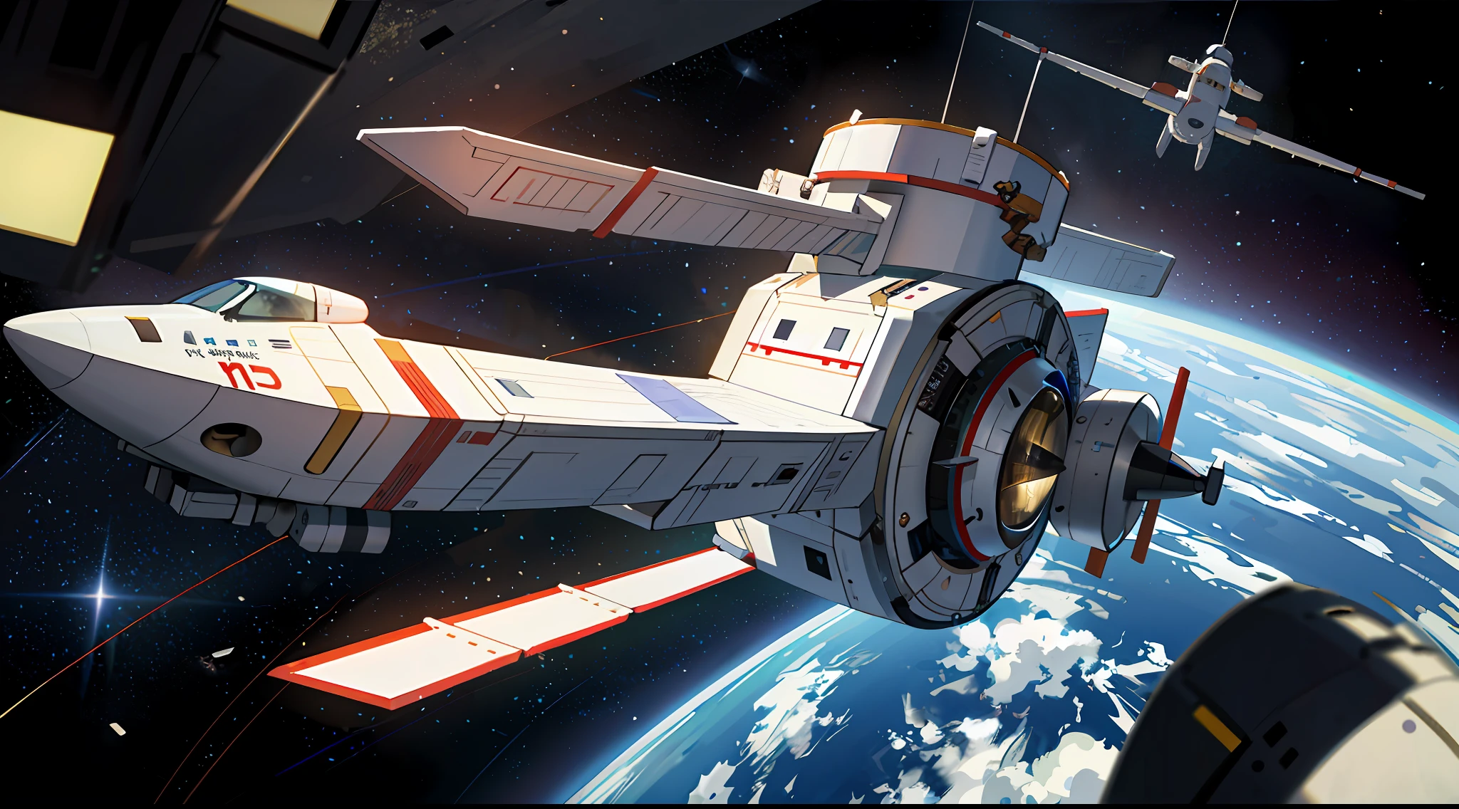 China's new generation of spacecraft flies in Earth orbit，Spacecraft，tmasterpiece，best qualtiy，ultraclear，18K，