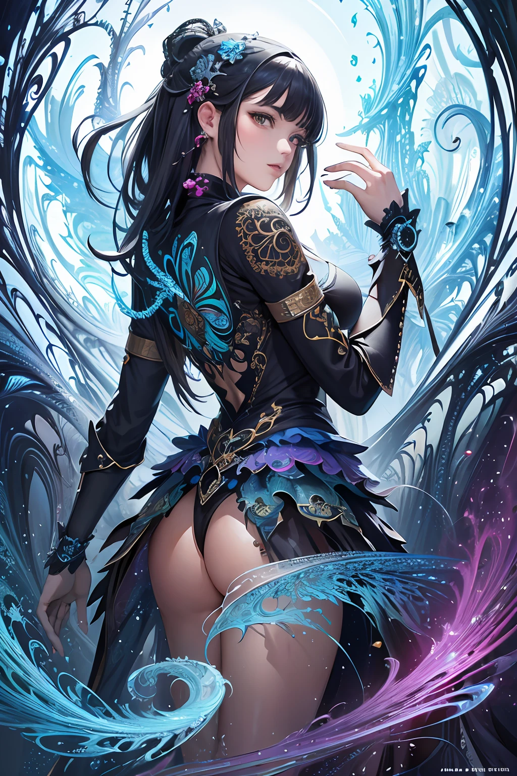 (masterpiece, top quality, best quality, official art, beautiful and aesthetic:1.2), (1girl), extreme detailed,(fractal art:1.3),colorful,highest detailed