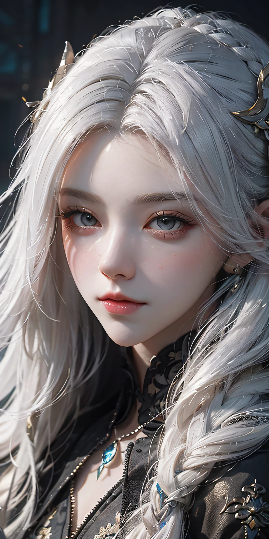 a close up of a woman with white hair and a white mask, beautiful character painting, guweiz, artwork in the style of guweiz, white haired deity, by Yang J, epic exquisite character art, stunning character art, by Fan Qi, by Wuzhun Shifan, guweiz on pixiv artstation