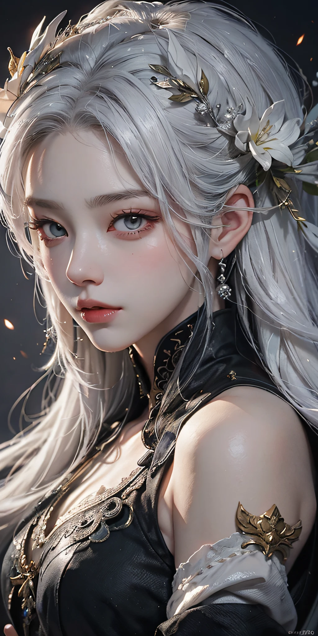 a close up of a woman with white hair and a white mask, beautiful character painting, guweiz, artwork in the style of guweiz, white haired deity, by Yang J, epic exquisite character art, stunning character art, by Fan Qi, by Wuzhun Shifan, guweiz on pixiv artstation