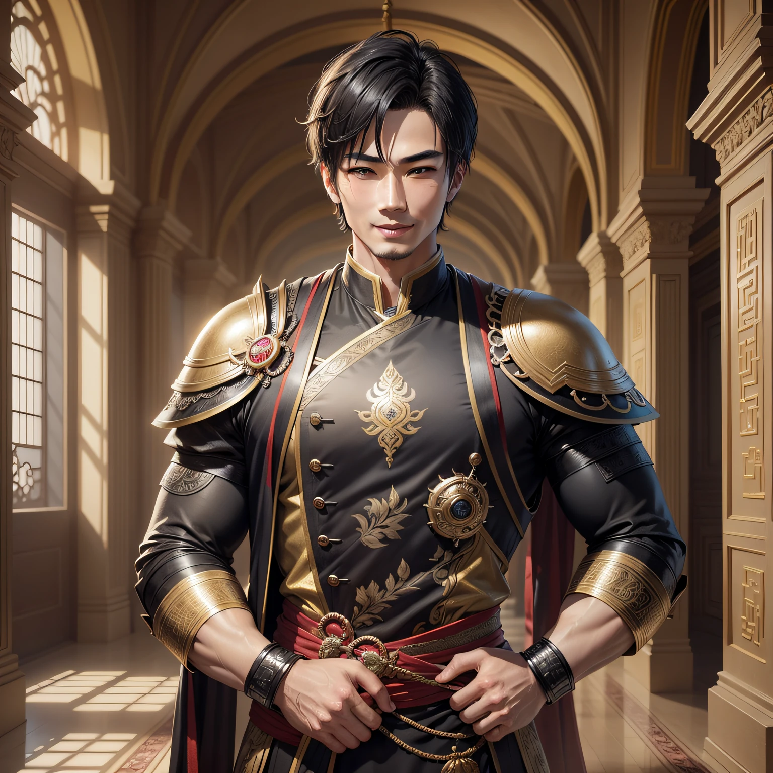 illutst　180 80 Japan　Adults　male people　Wild　spear　s Armor　short jaw --auto
